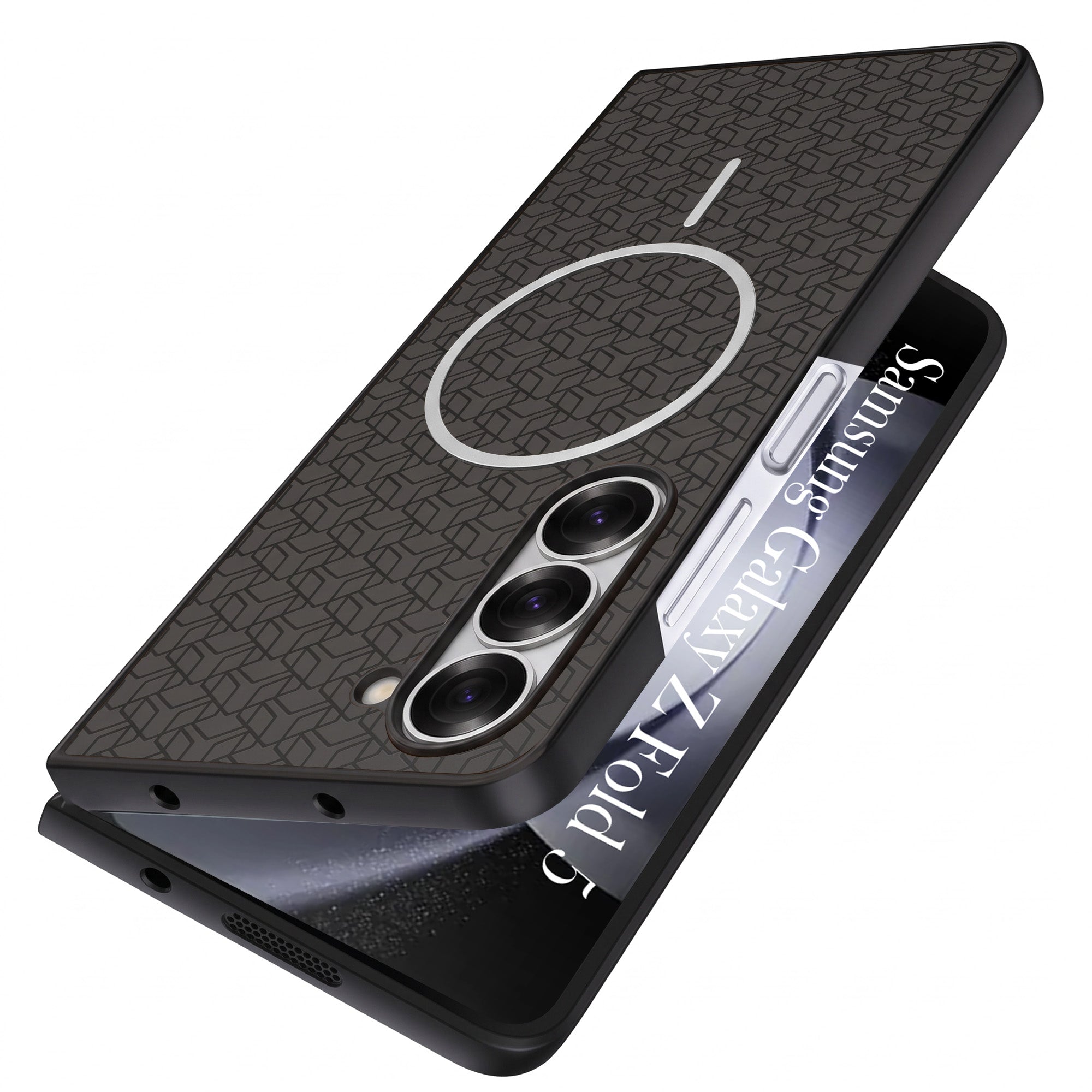 For Samsung Galaxy Z Fold 5 Back Cover Case Leather Finish (MagSafe Wireless Charging Compatible | Inside Microfiber Cloth)