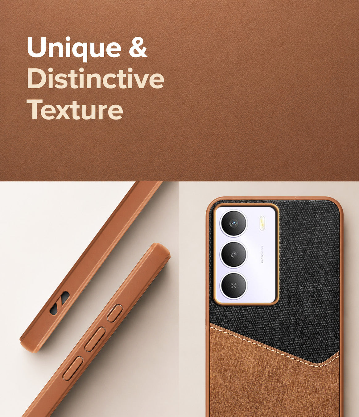 For Realme Narzo 80 Lite 5G Back Cover Case (Dual PU Leather Stitch | Professional Minimalist | Soft and Flexible)