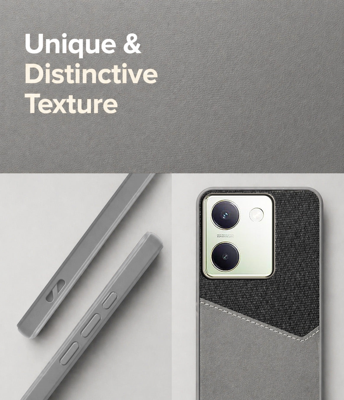 For Vivo Y300 Plus Back Cover Case (Dual PU Leather Stitch | Professional Minimalist | Soft and Flexible)