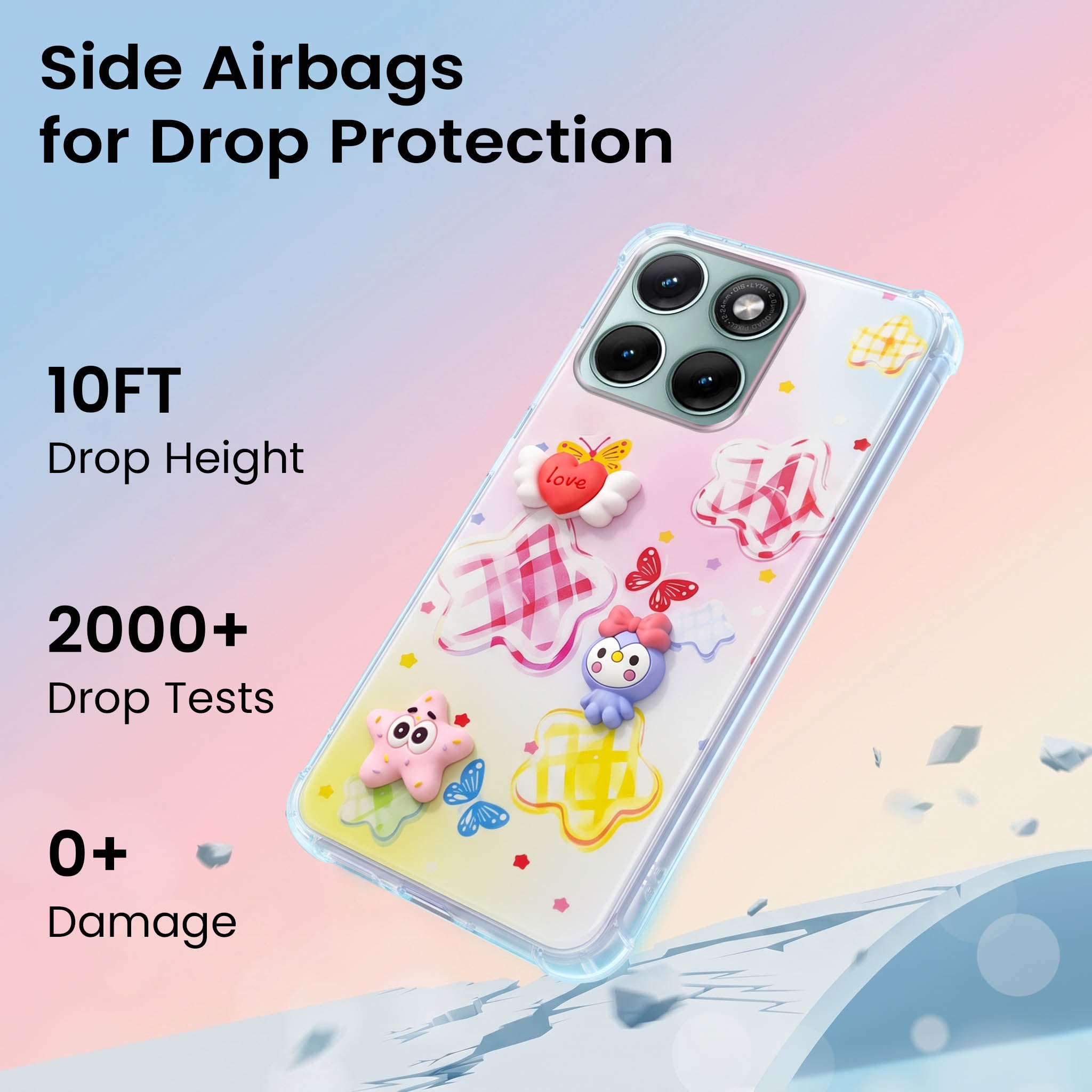 For Motorola Moto Edge 70 Fusion Back Cover Case (3D Cute Cartoons | Hard Back Side Soft | Matte Premium Finish | HD Printing)