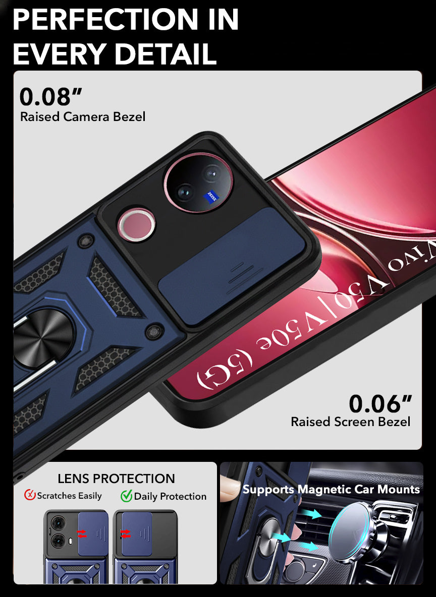 For Vivo V50 | Vivo V50e Back Cover Case (Hybrid Dual Armor Polycarbonate)