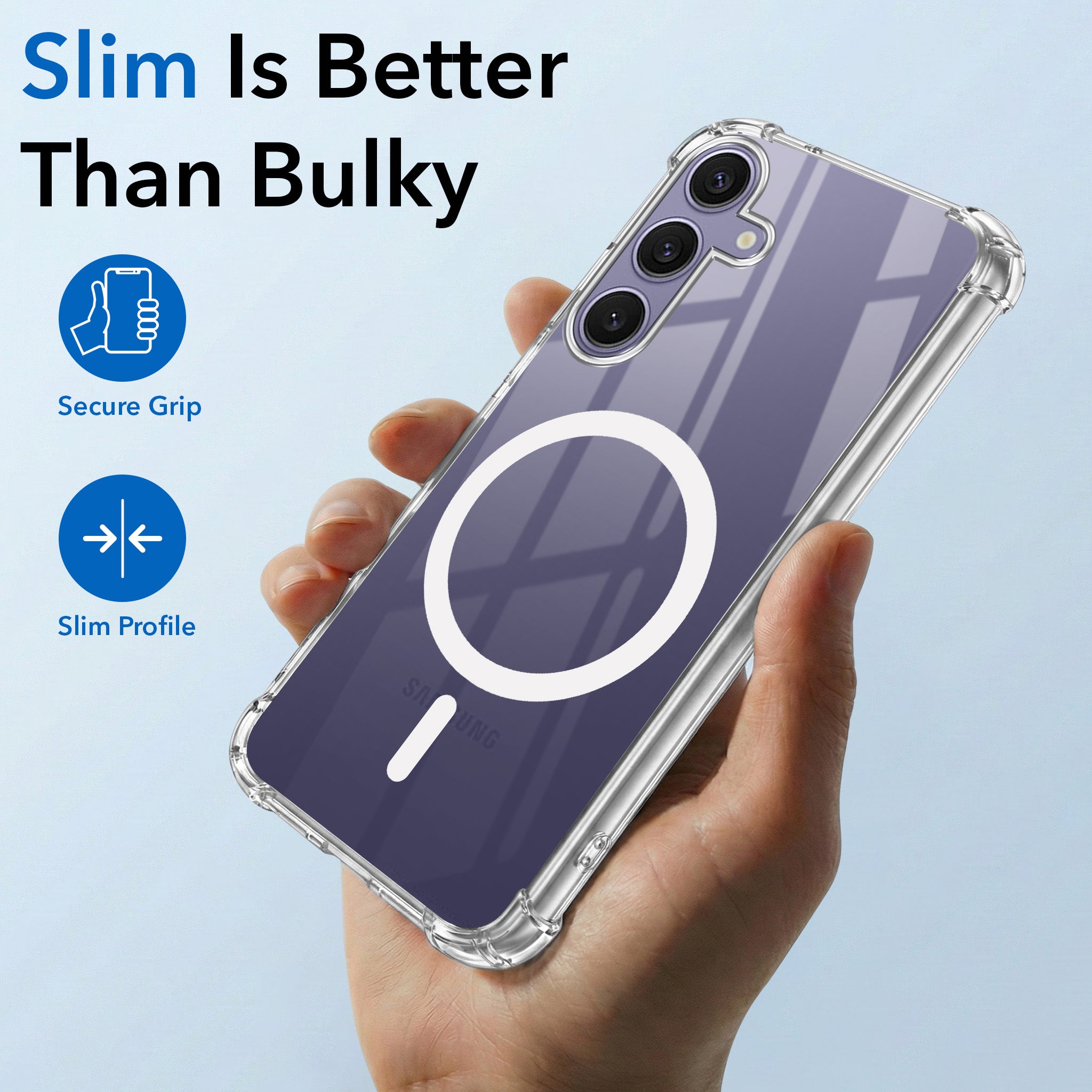 For Samsung Galaxy S24 Plus Back Cover Shockproof Crystal-Clear (Magsafe Wireless Support | Drop & Camera Protection | Hard Polycarbonate)