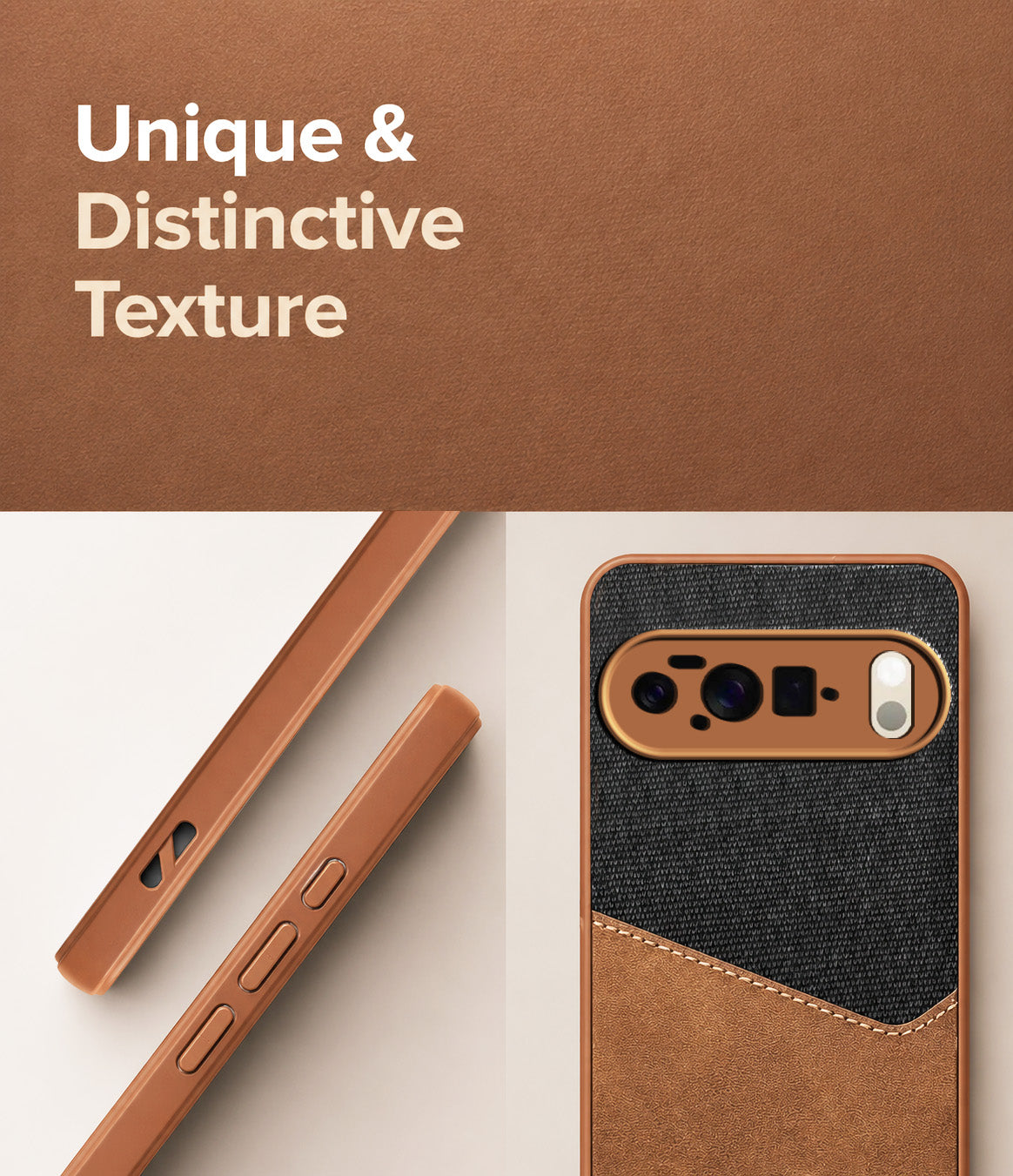 For Google Pixel 10 Pro XL Back Cover Case (Dual PU Leather Stitch | Professional Minimalist | Soft and Flexible)