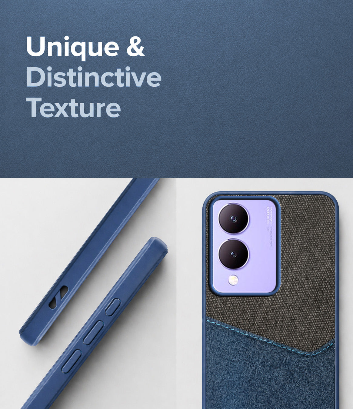 For Vivo Y17s Back Cover Case (Dual PU Leather Stitch | Professional Minimalist | Soft and Flexible)