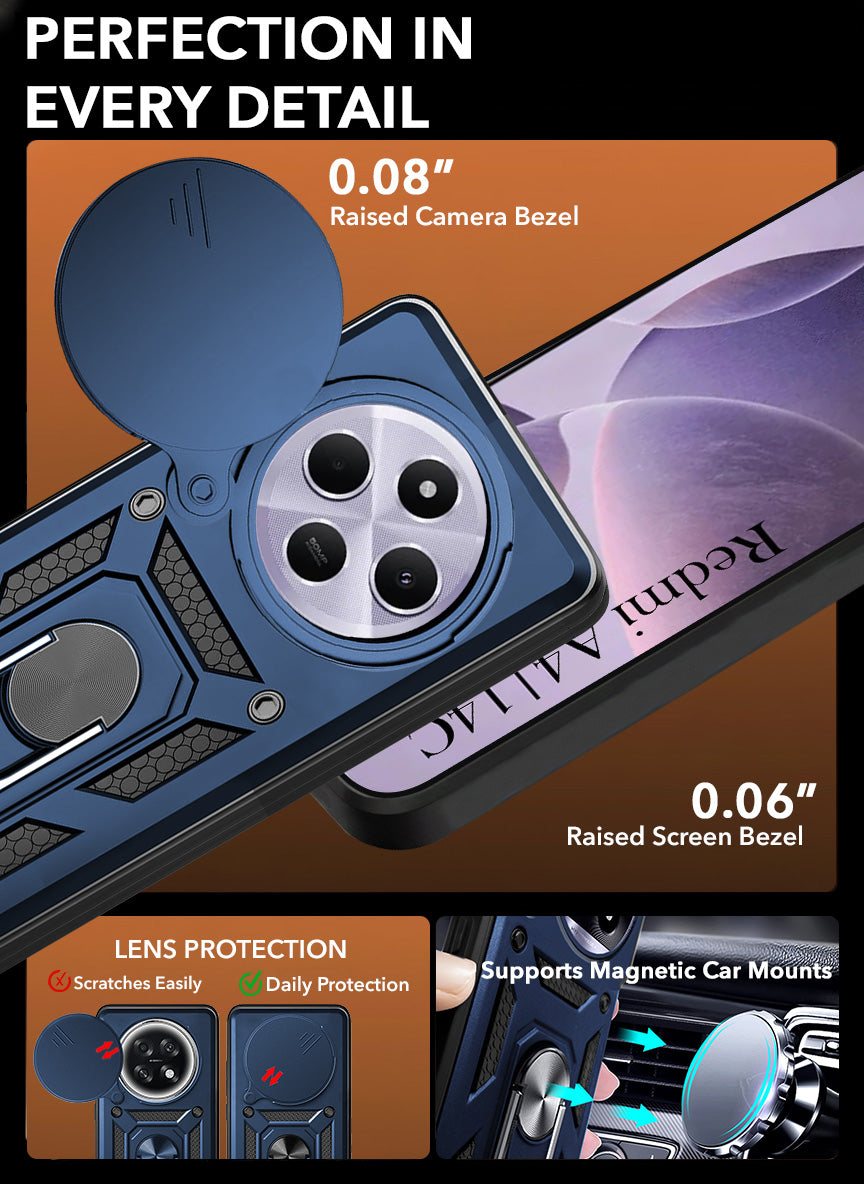 For Redmi A4 5G | Xiaomi Redmi 14C Back Cover Case (Hybrid Dual Armor Polycarbonate)
