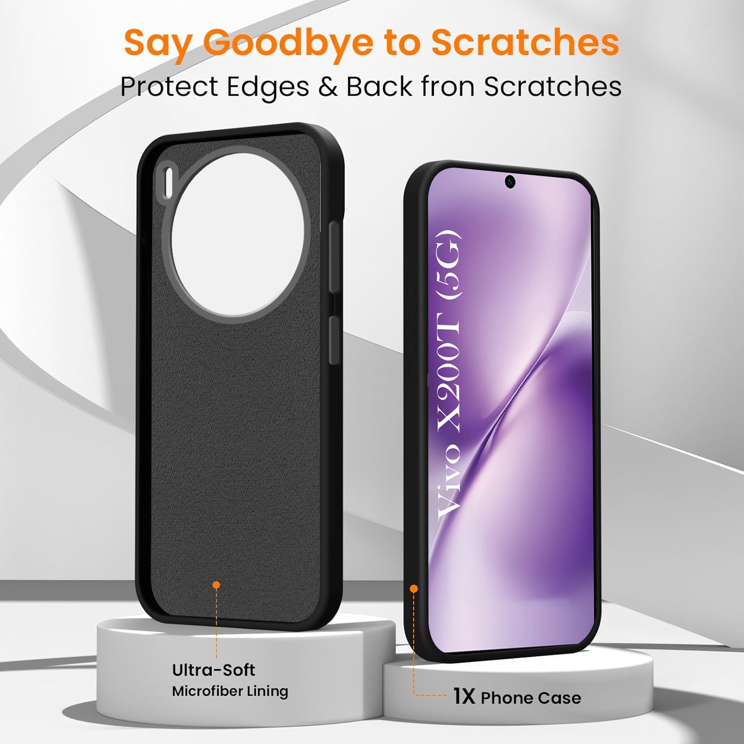 For Vivo X200T Back Cover Case Rubberised (Textured Grip Design | Micro-Fiber Cloth Inside | Slim and Light Weight | Soft Touch and Feel)