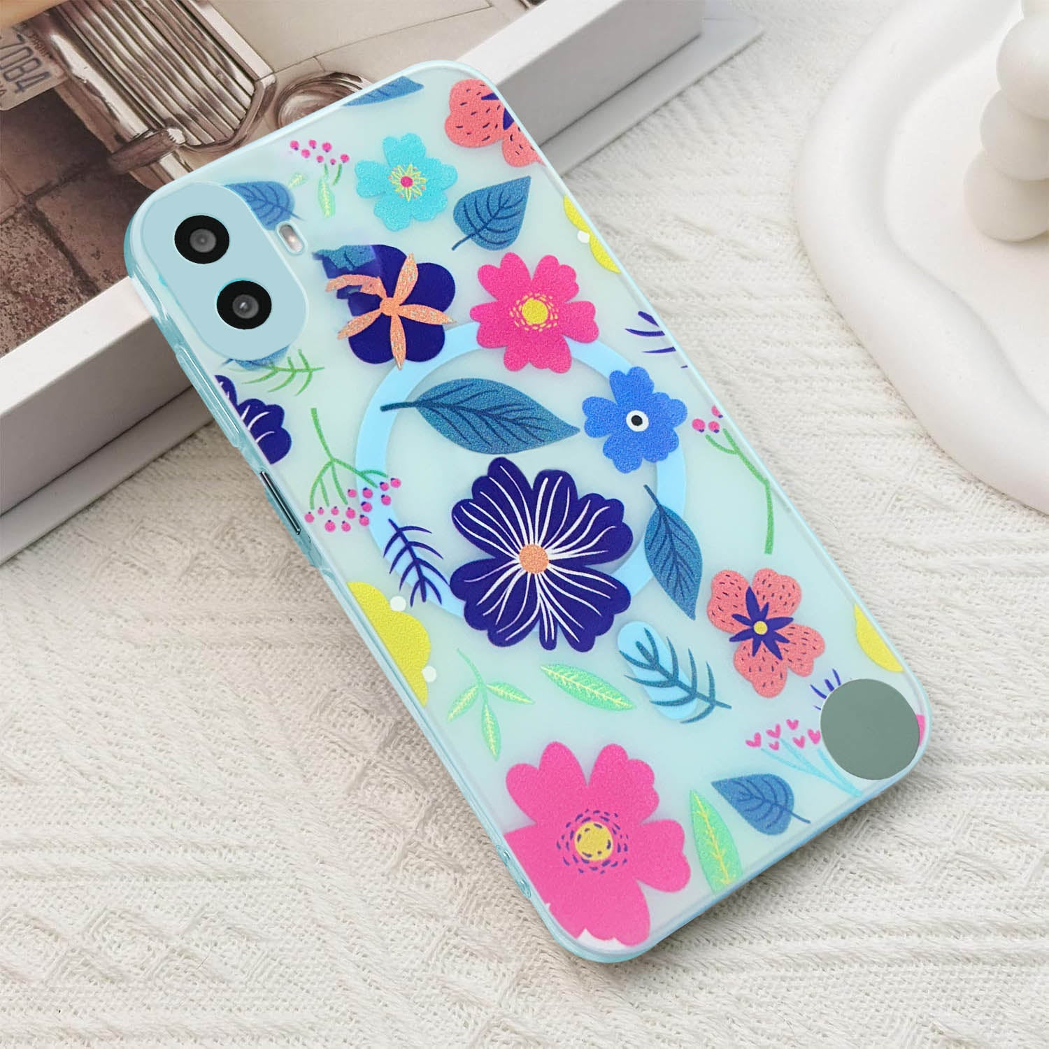 For Nothing CMF Phone 1 Back Cover Case (Cute Floral Design | Flower Print for Girls | MagSafe Compatible Wireless Charging)