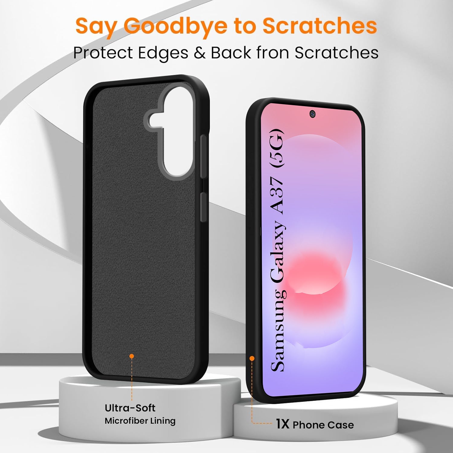 For Samsung Galaxy A37 5G Back Cover Case Rubberised (Textured Grip Design | Micro-Fiber Cloth Inside | Slim and Light Weight | Soft Touch and Feel)