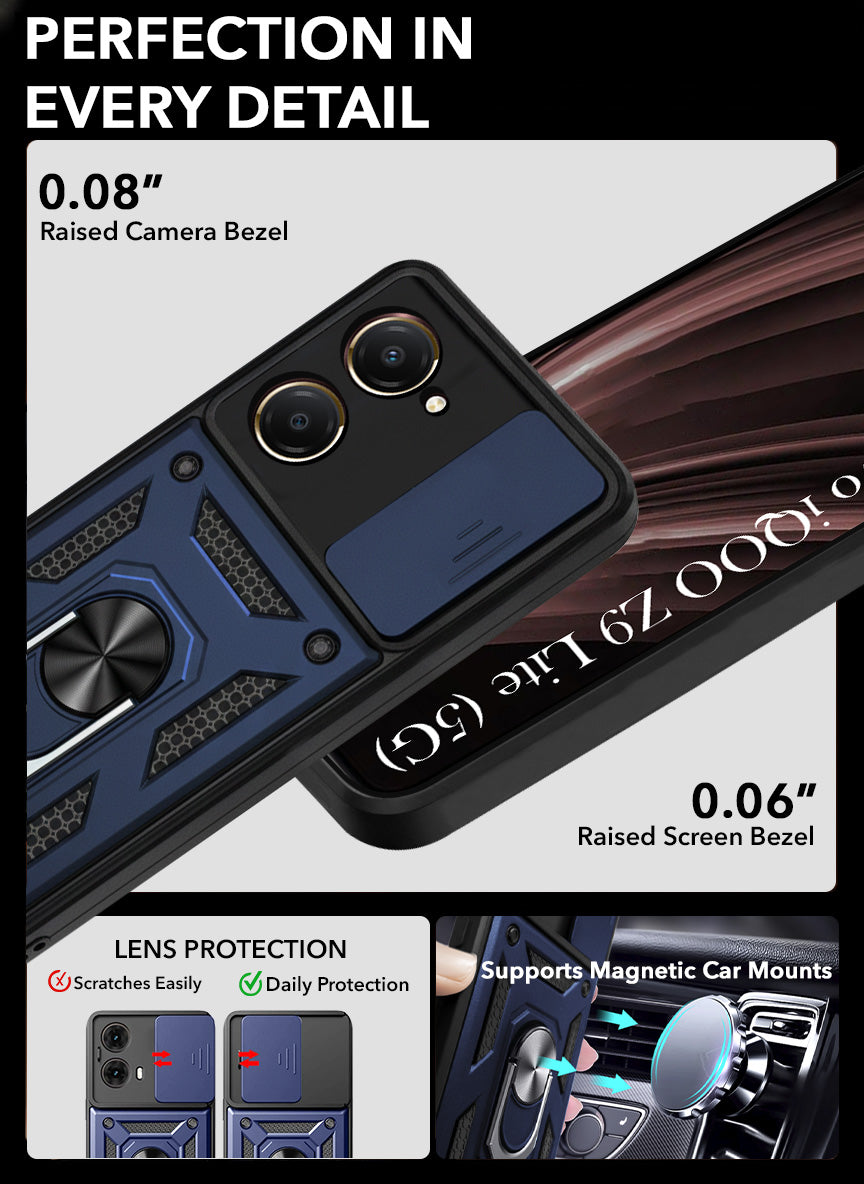 For Vivo iQOO Z9 Lite 5G Back Cover Case (Hybrid Dual Armor Polycarbonate)