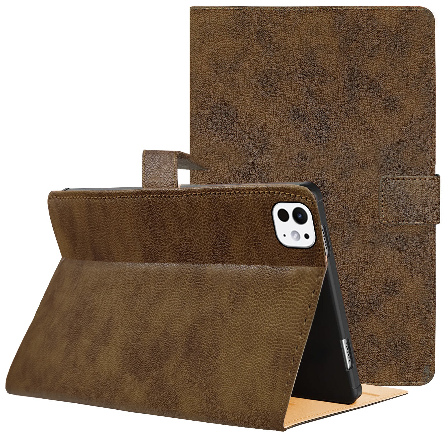 For Apple iPad Pro 11 Inch (2024) Flip Cover Folio Cover A2836/A2837/A3006/iPad16,3/6,4 (PU Leather | Multi-Angle Smart Stand | Card Storage Slots | Silicone Back Pouch)