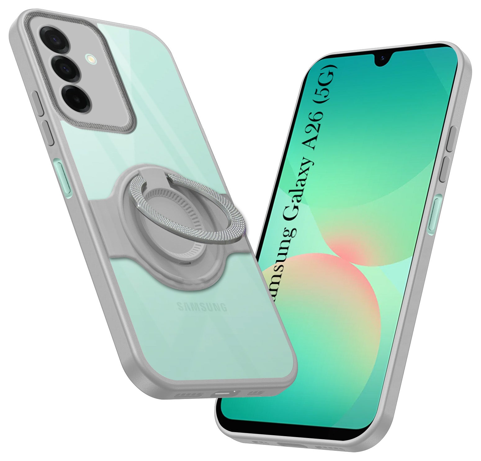 For Samsung Galaxy A26 5G Back Cover Case with stand (Built-in Ring Holder Kickstand | Lifetime Anti Yellow | Camera Protection)