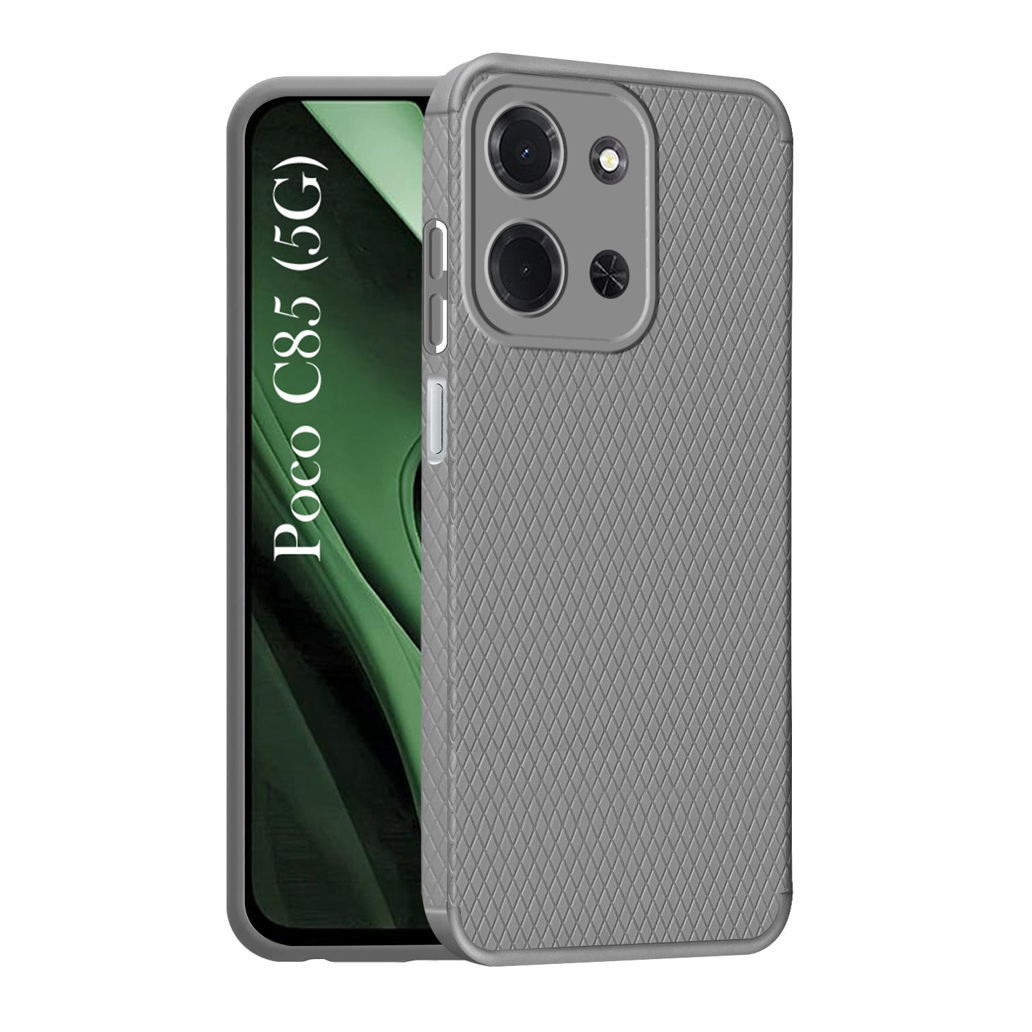 For Poco C85 5G Back Cover Case Liquid Silicone (Camera Protection | Side Grip Texture | Soft and Flexible)
