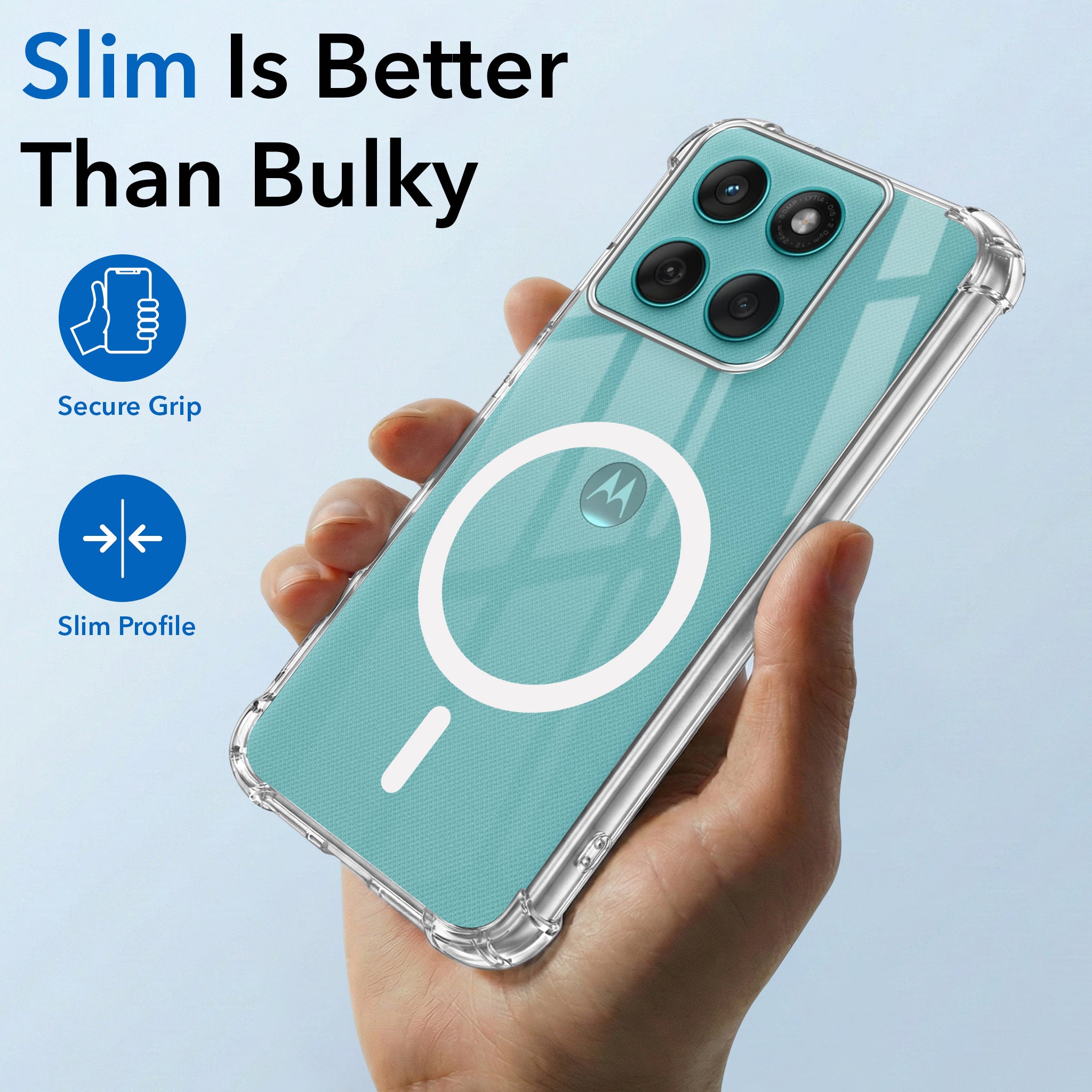 For Motorola Moto Edge 60 Fusion Back Cover Shockproof Crystal-Clear (Magsafe Wireless Support | Drop & Camera Protection | Hard Polycarbonate)