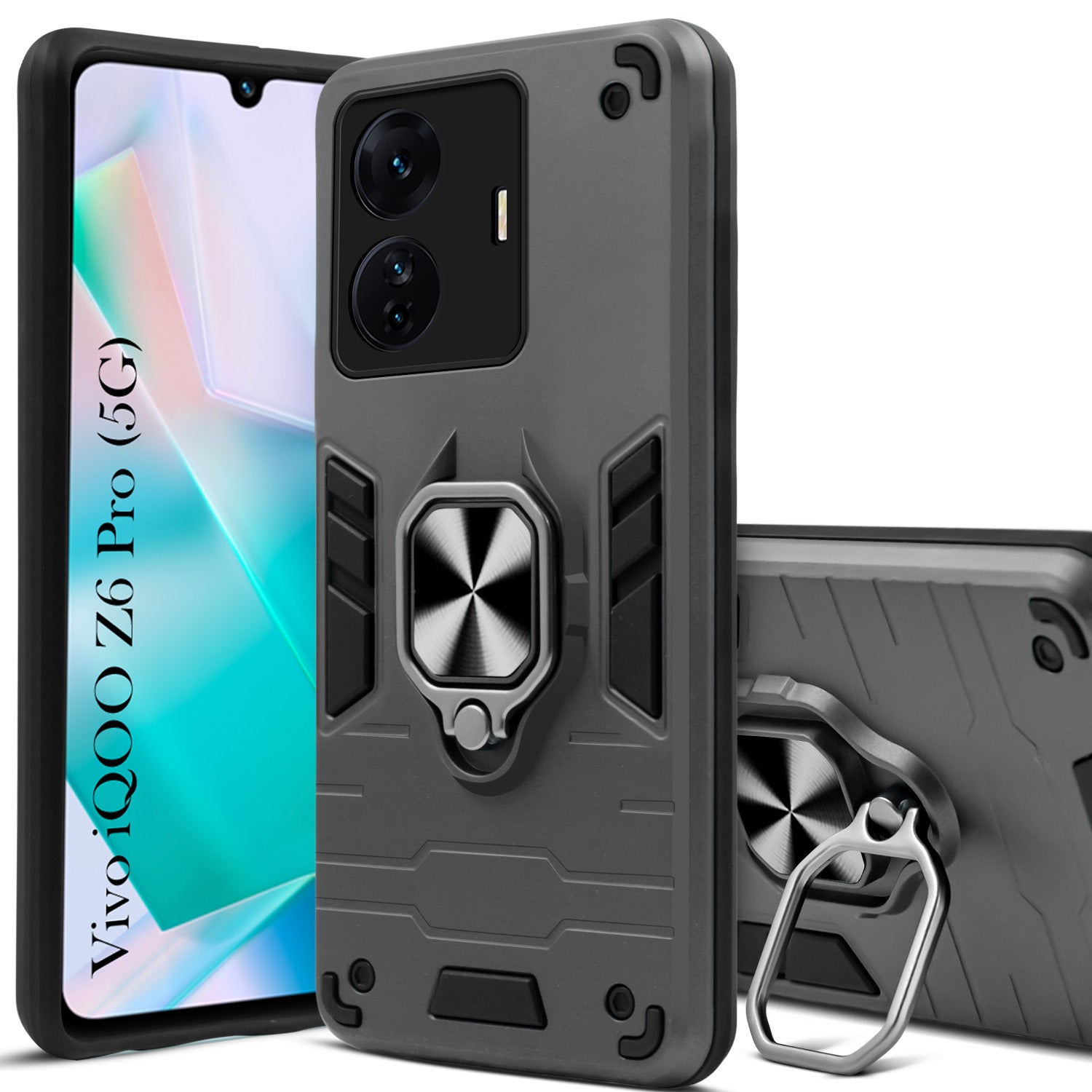 For Vivo iQOO Z6 Pro Back Cover Case (Shockproof Polycarbonate Dual Layer Hybrid Armor)