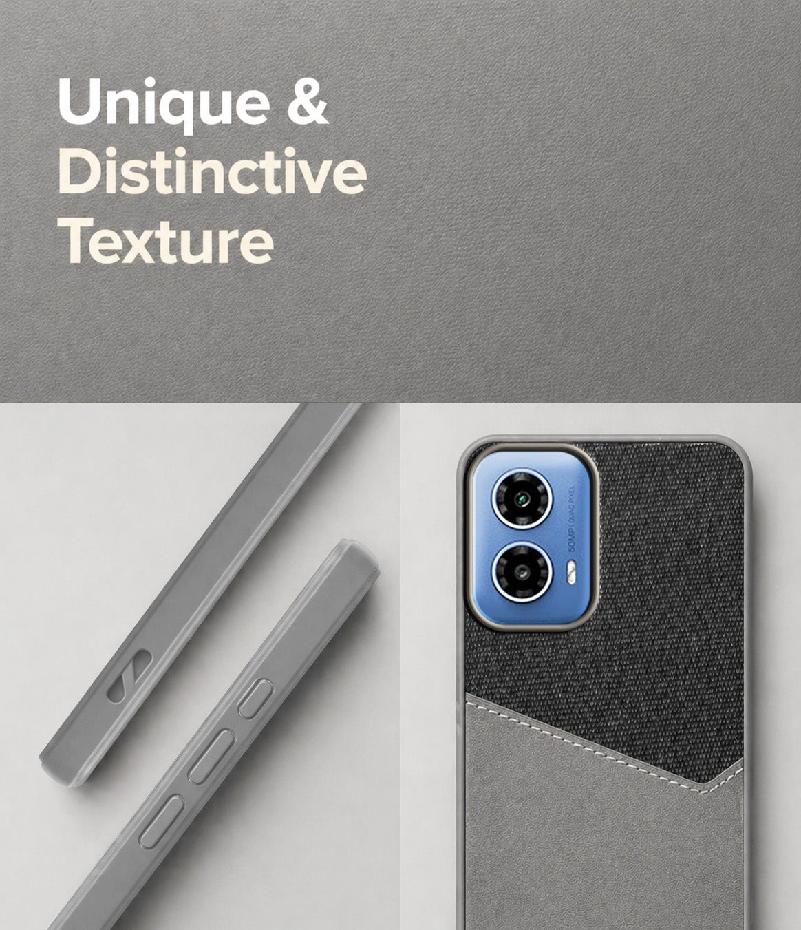 For Motorola Moto G34 5G Back Cover Case (Dual PU Leather Stitch | Professional Minimalist | Soft and Flexible)