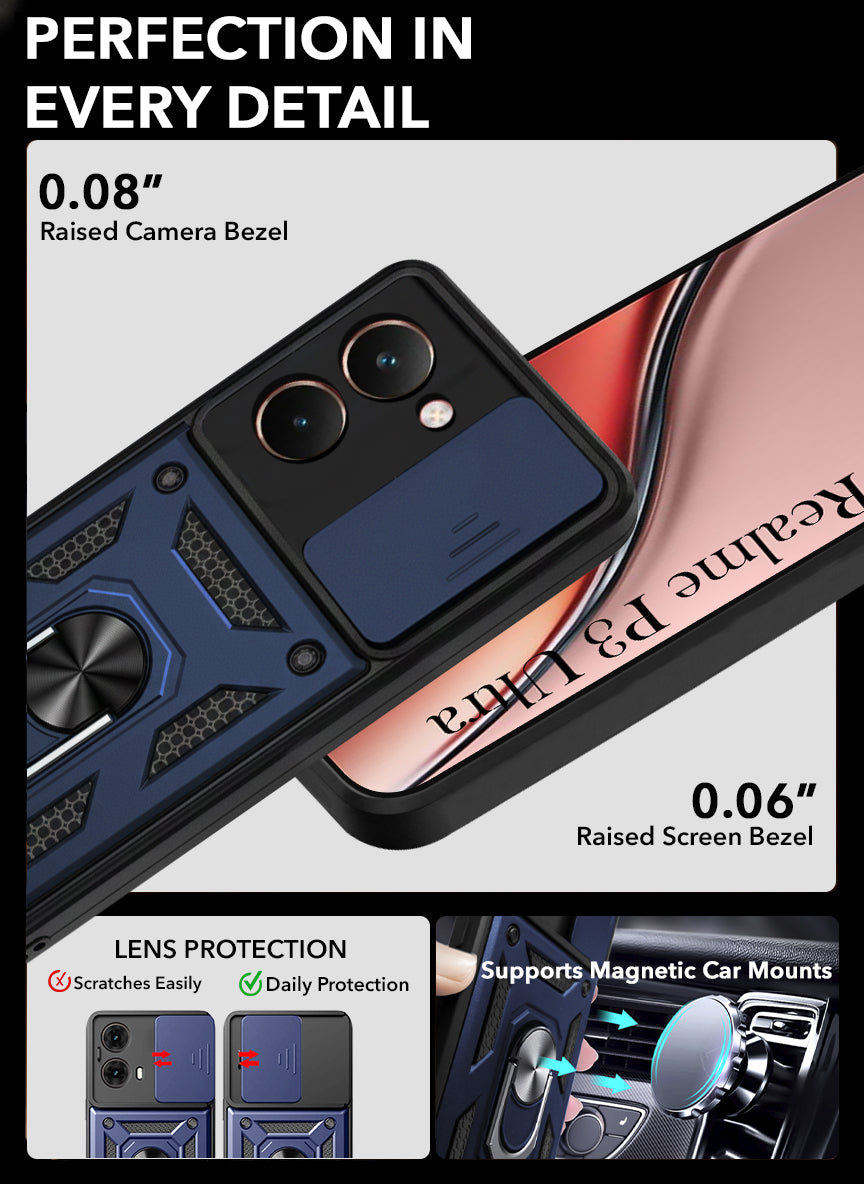 For Realme P3 Ultra Back Cover Case (Hybrid Dual Armor Polycarbonate)