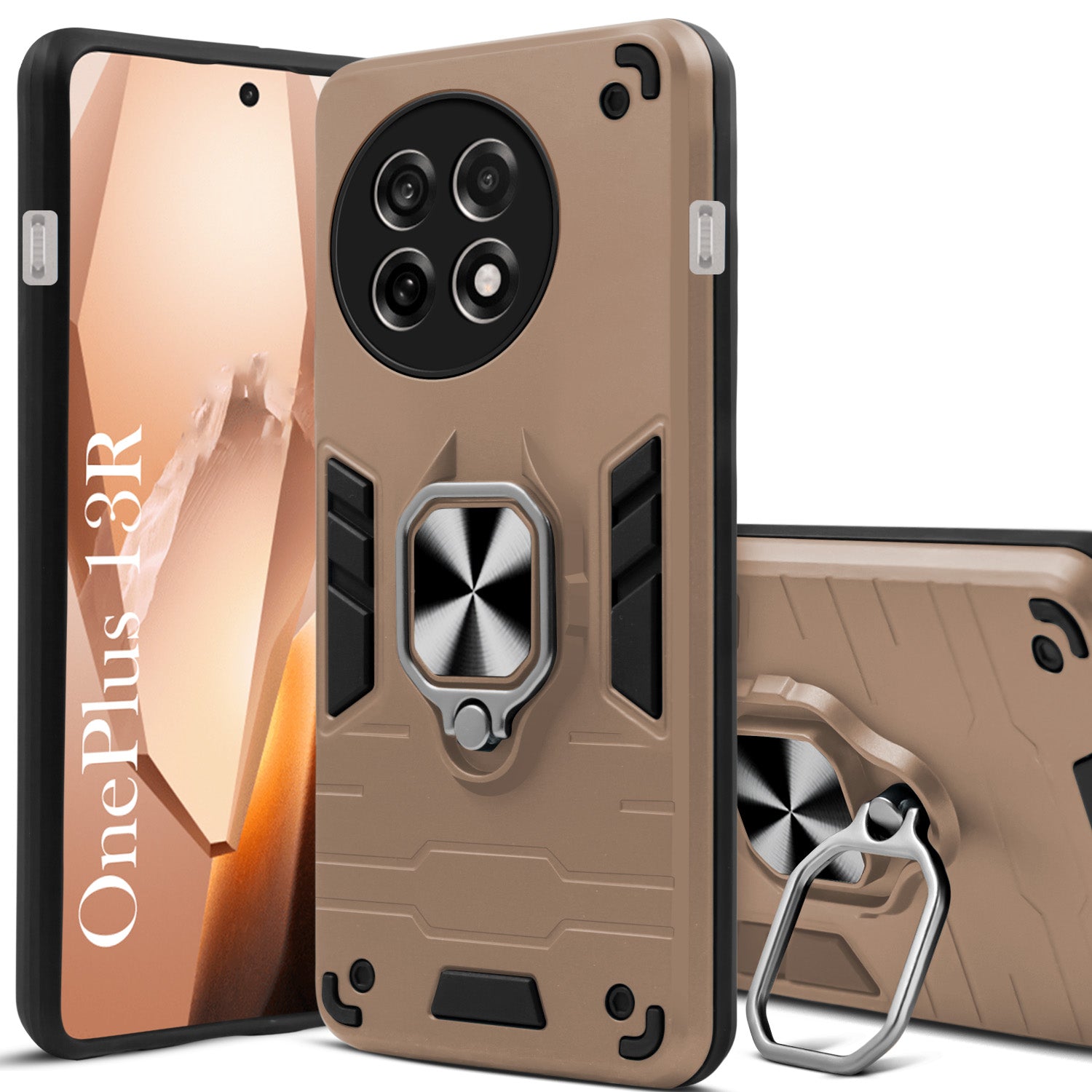 For OnePlus 13R Back Cover Case (Shockproof Polycarbonate Dual Layer Hybrid Armor)