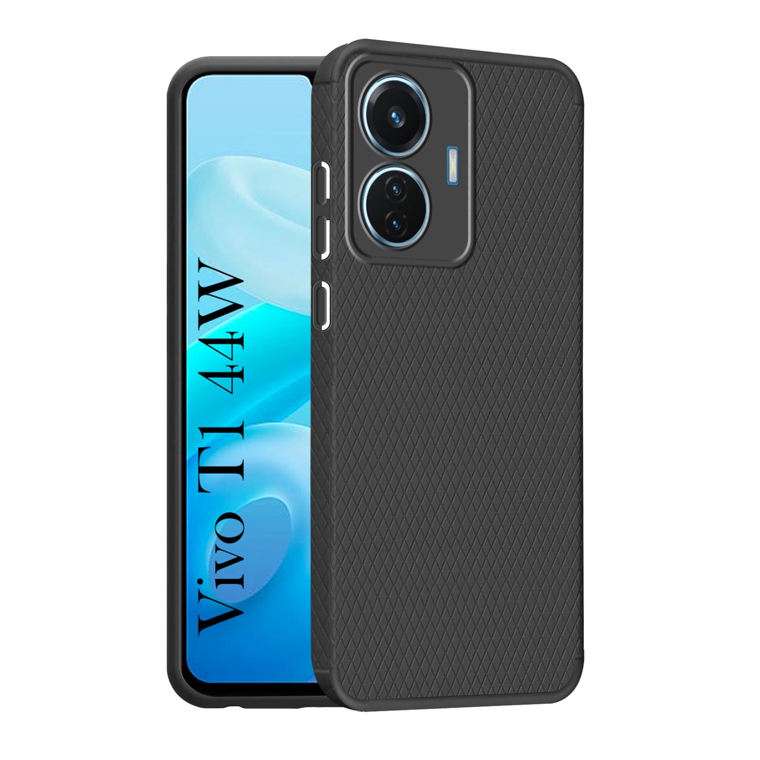 For Vivo T1 44W Back Cover Case (Liquid Silicone | Side Grip | Camera Protection)
