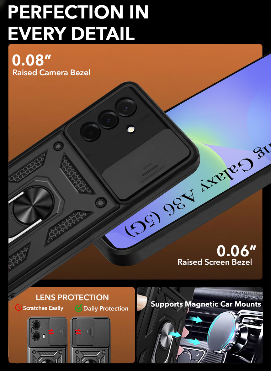 For Samsung Galaxy A36 5G Back Cover Case (Hybrid Dual Armor Polycarbonate)