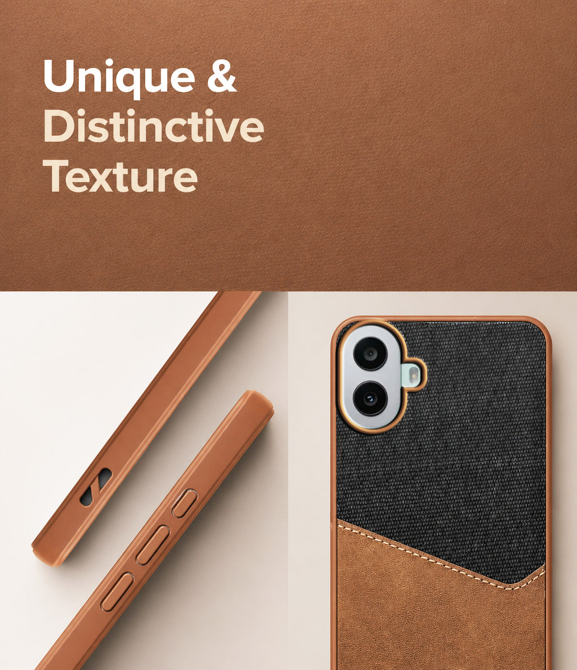 For Nothing CMF Phone 1 Back Cover Case (Dual PU Leather Stitch | Professional Minimalist | Soft and Flexible)