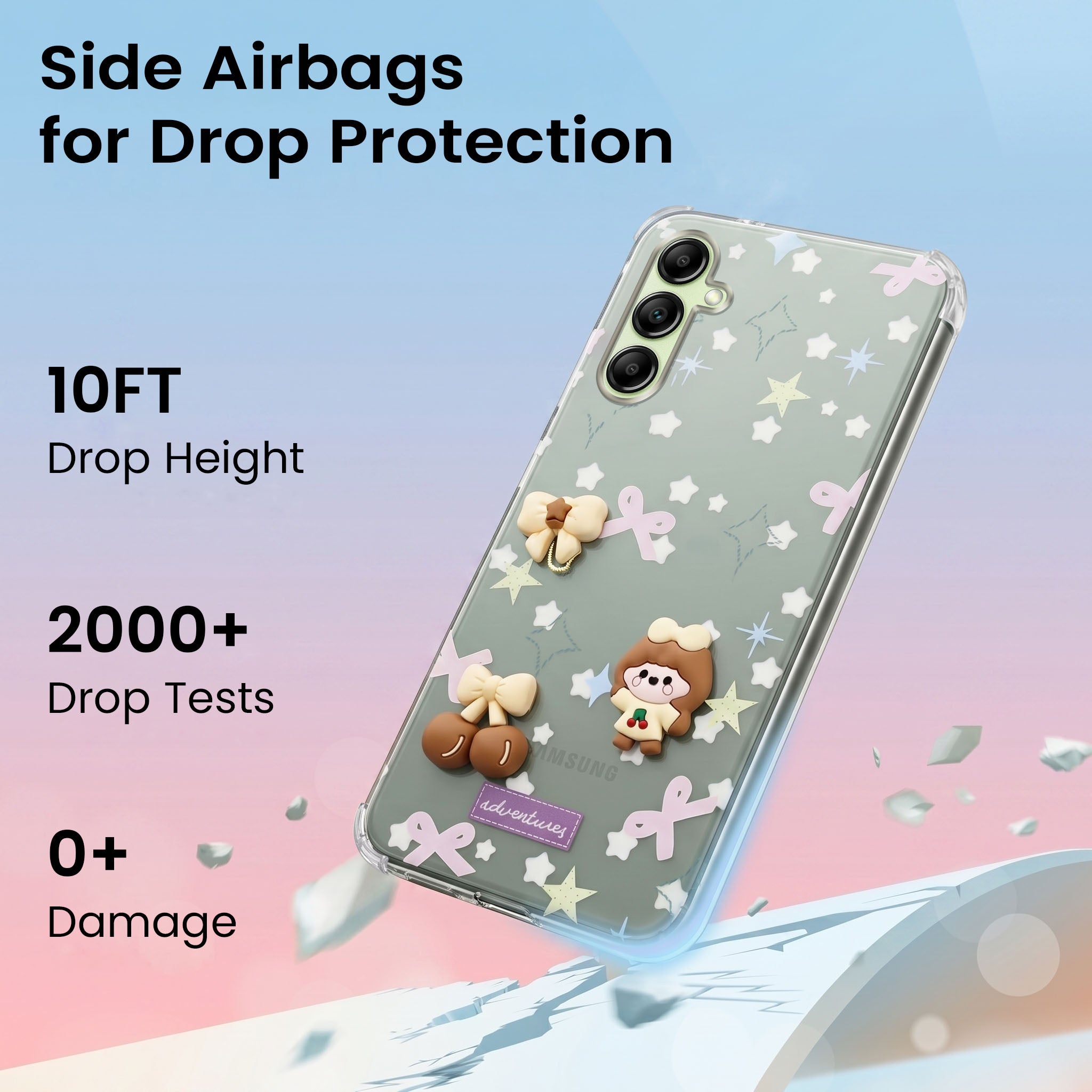 For Samsung Galaxy A14 4G | 5G Back Cover Case (3D Cute Cartoons | Hard Back Side Soft | Matte Premium Finish | HD Printing)