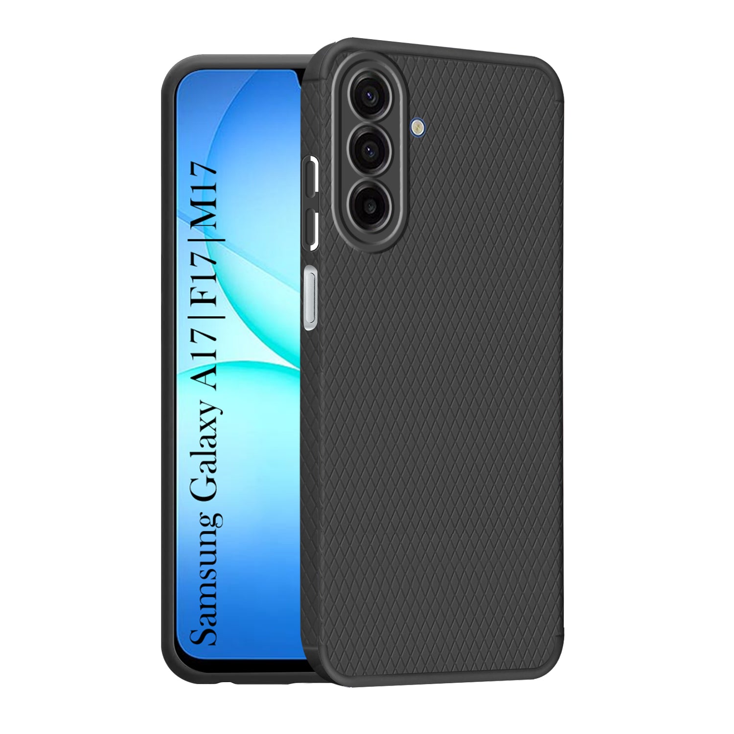 For Samsung Galaxy A17 | Samsung F17 | Samsung M17 5G Back Cover Case Liquid Silicone (Camera Protection | Side Grip Texture | Soft and Flexible)