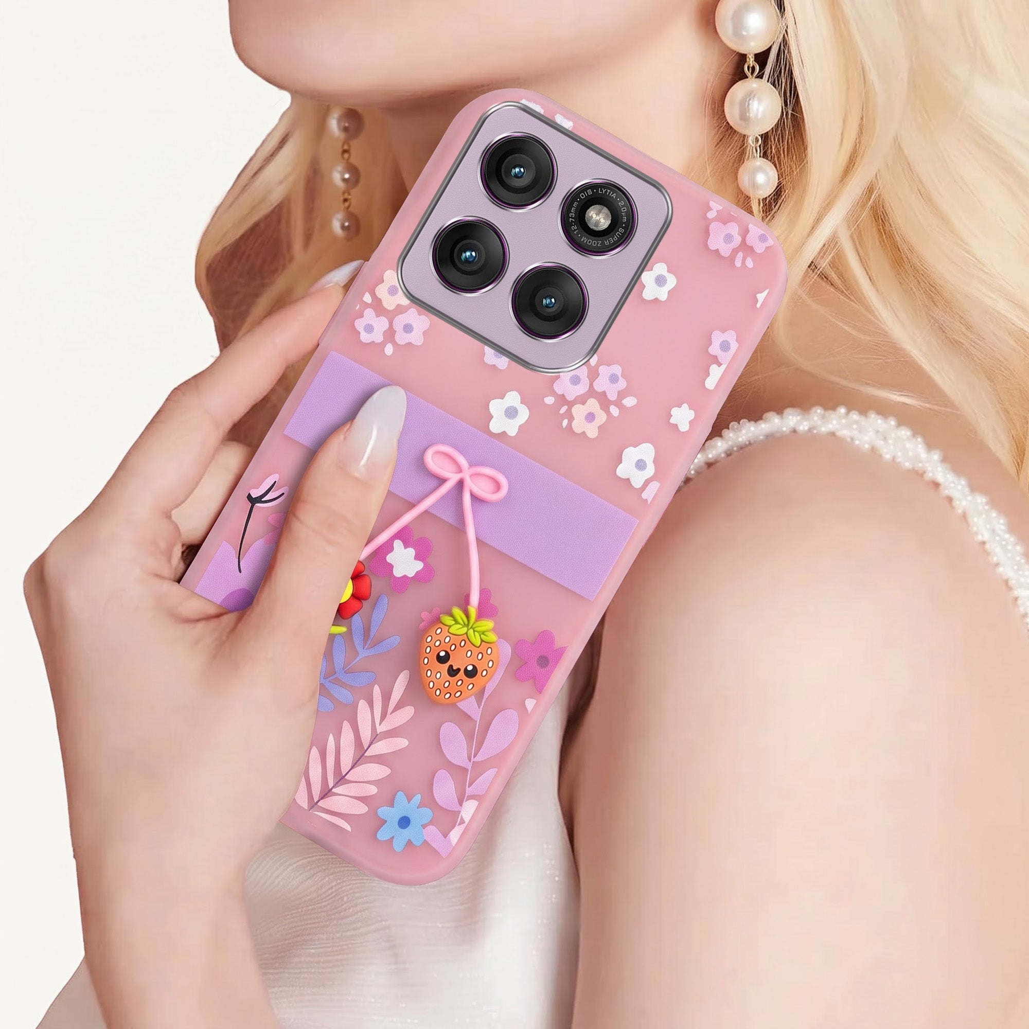 For Motorola Moto Edge 60 Pro Back Cover Case (3D Cute Cartoons | Hard Back Side Soft | Matte Premium Finish | HD Printing)