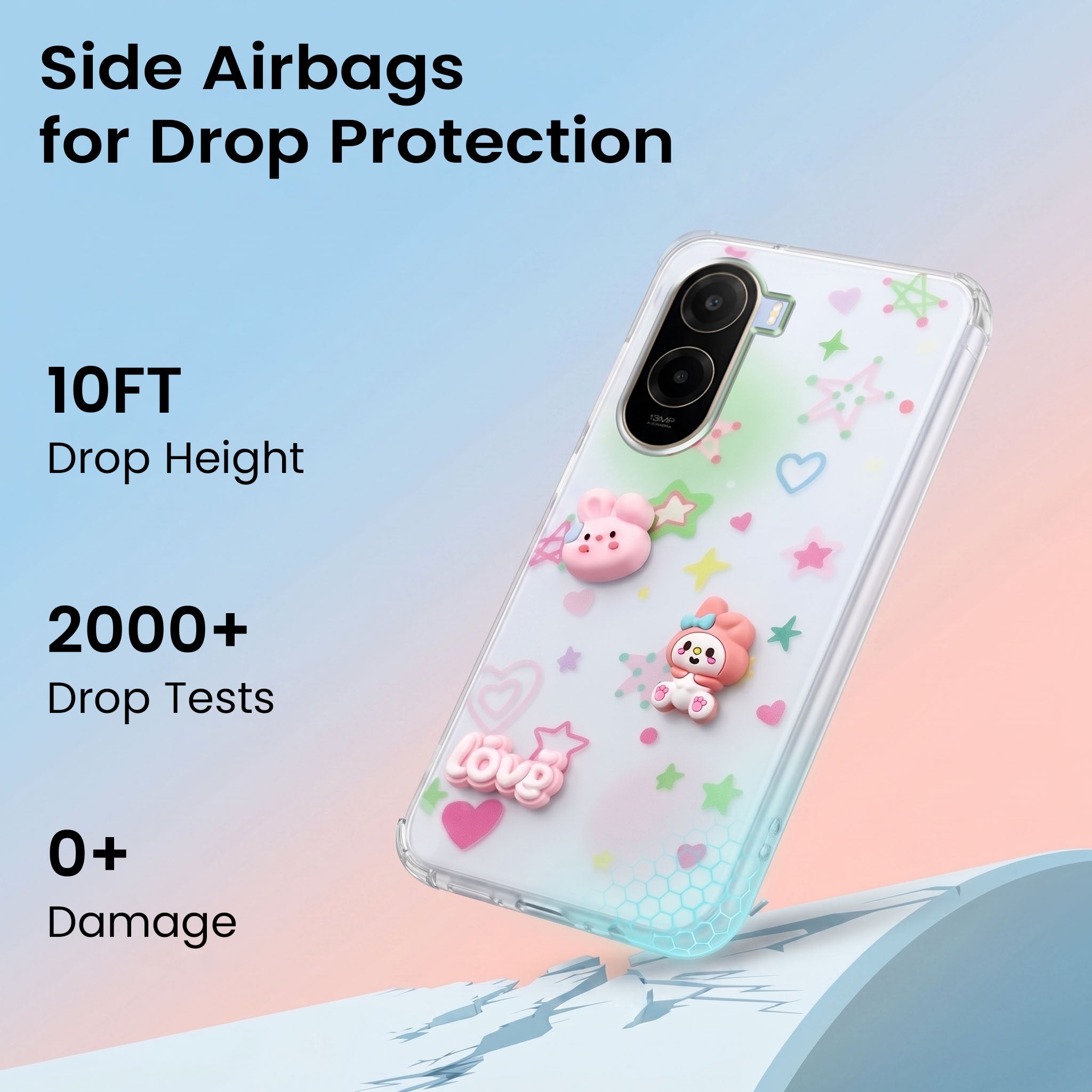 For Poco C85x 5G Back Cover Case (3D Cute Cartoons | Hard Back Side Soft | Matte Premium Finish | HD Printing)