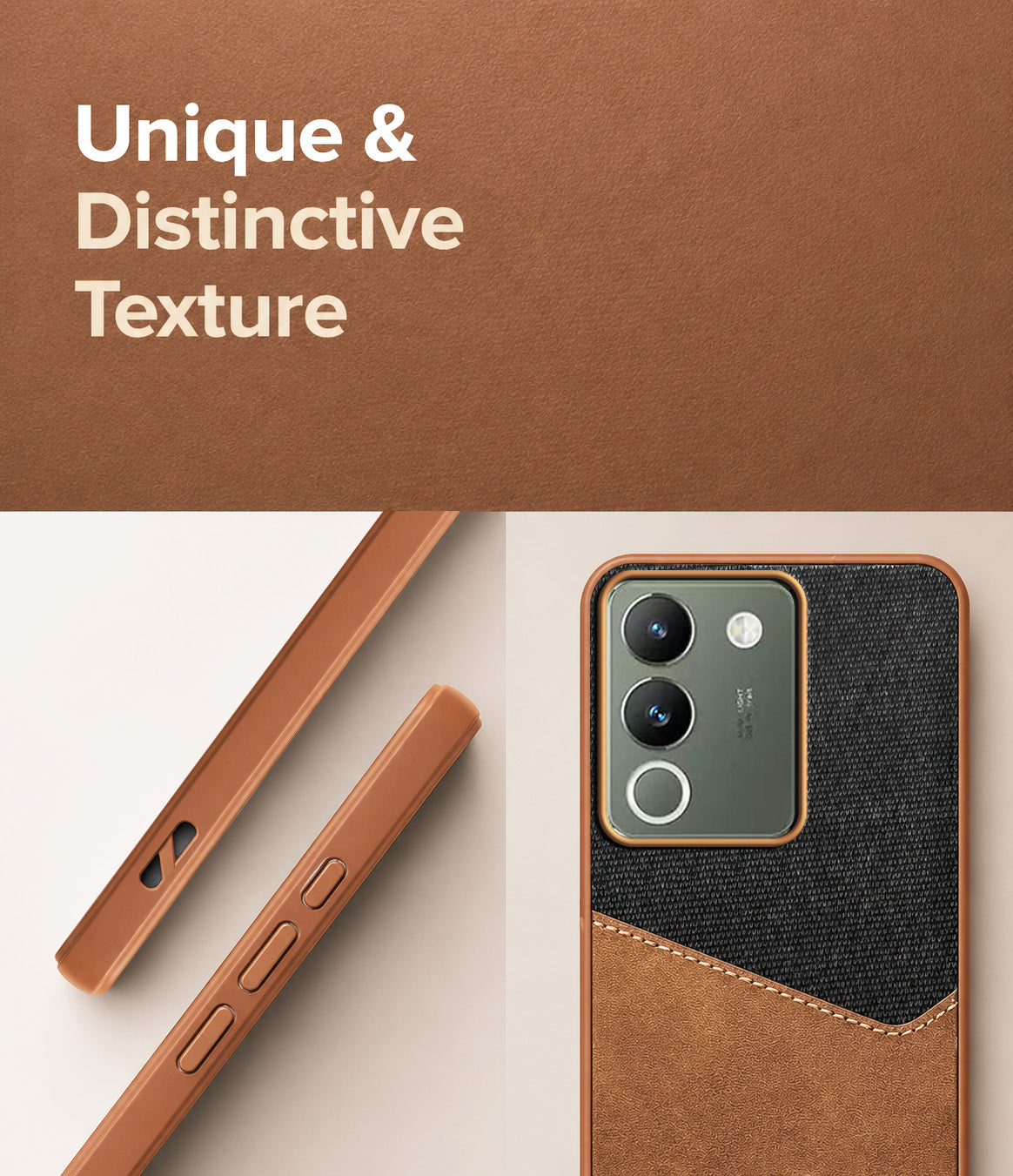 For Vivo Y200 Back Cover Case (Dual PU Leather Stitch | Professional Minimalist | Soft and Flexible)