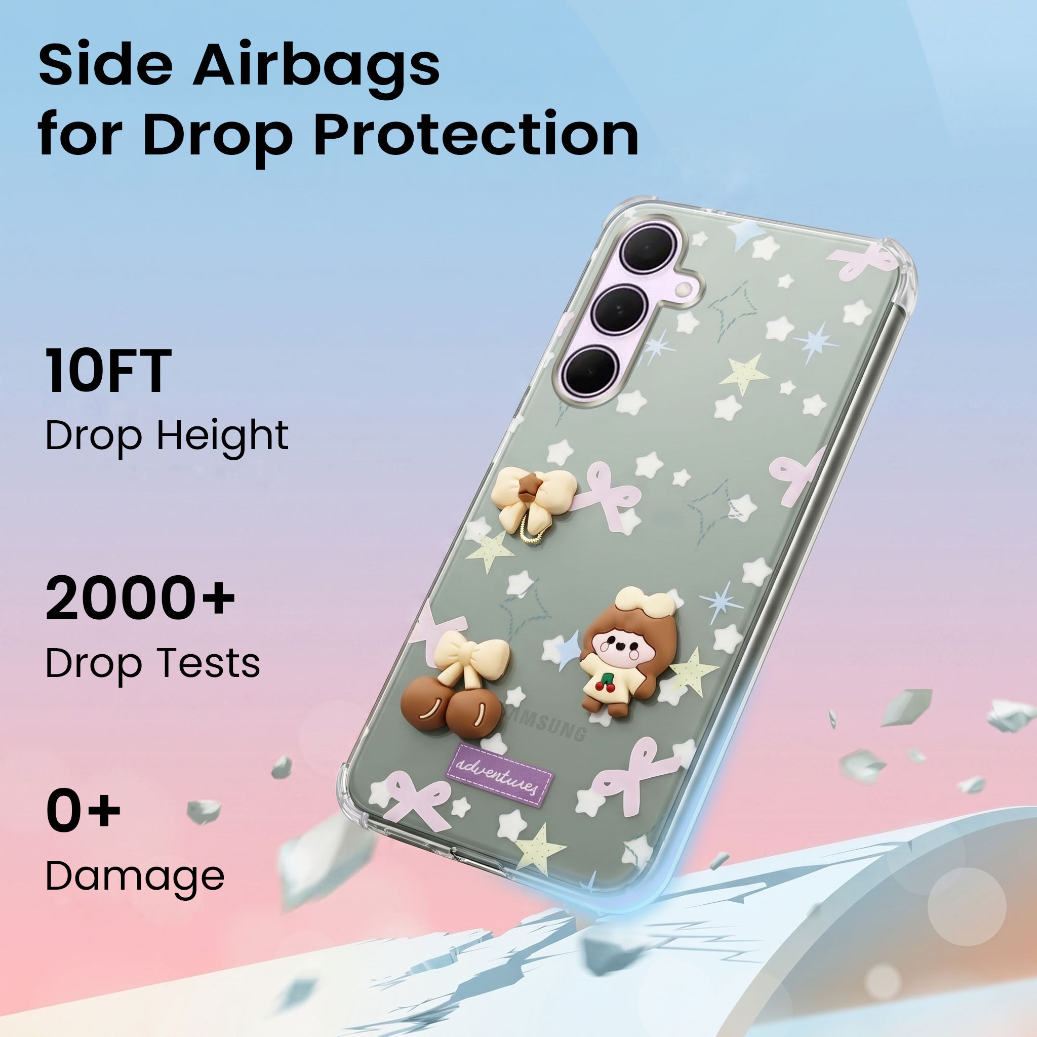 For Samsung Galaxy A35 5G Back Cover Case (3D Cute Cartoons | Hard Back Side Soft | Matte Premium Finish | HD Printing)