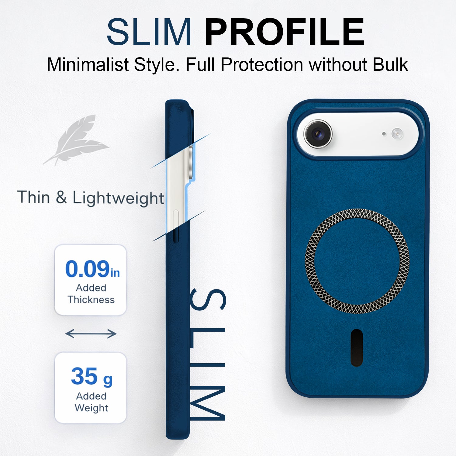 For Apple iPhone 17 Air Back Cover Case Leather Finish (MagSafe Compatible Wireless Charging | Soft Touch | Camera Bump Protection)
