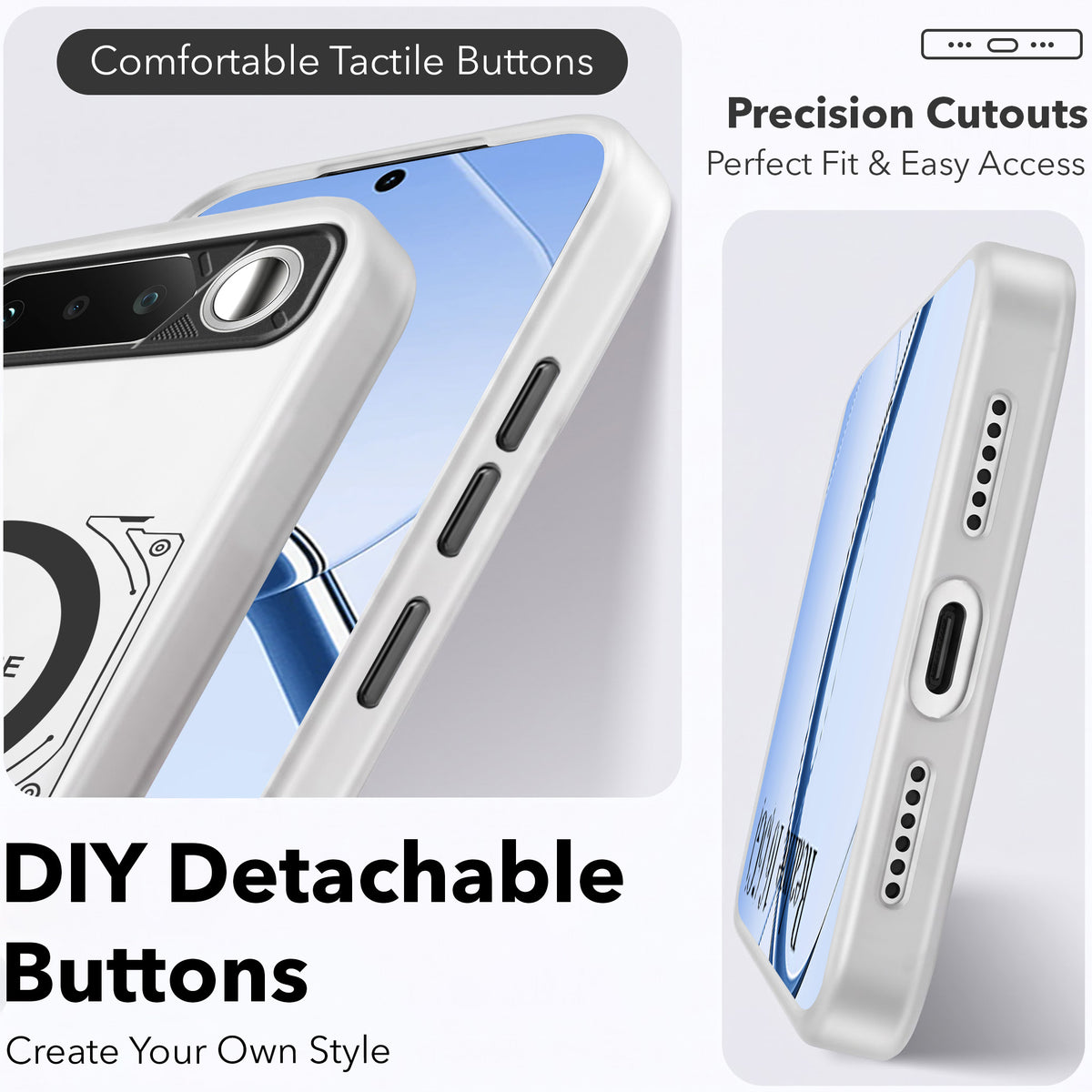 For Realme 16 Metallic Back Cover Case (Metallic Camera Protection & Buttons | Translucent Milky Shade | Hard Polycarbonate)