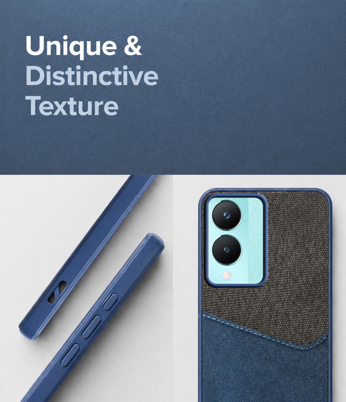 For Vivo Y28 5G Back Cover Case (Dual PU Leather Stitch | Professional Minimalist | Soft and Flexible)