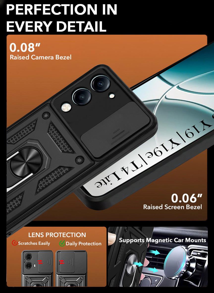 For Vivo Y19 | Vivo Y19e | Vivo T4 Lite Back Cover Case (Hybrid Dual Armor Polycarbonate)