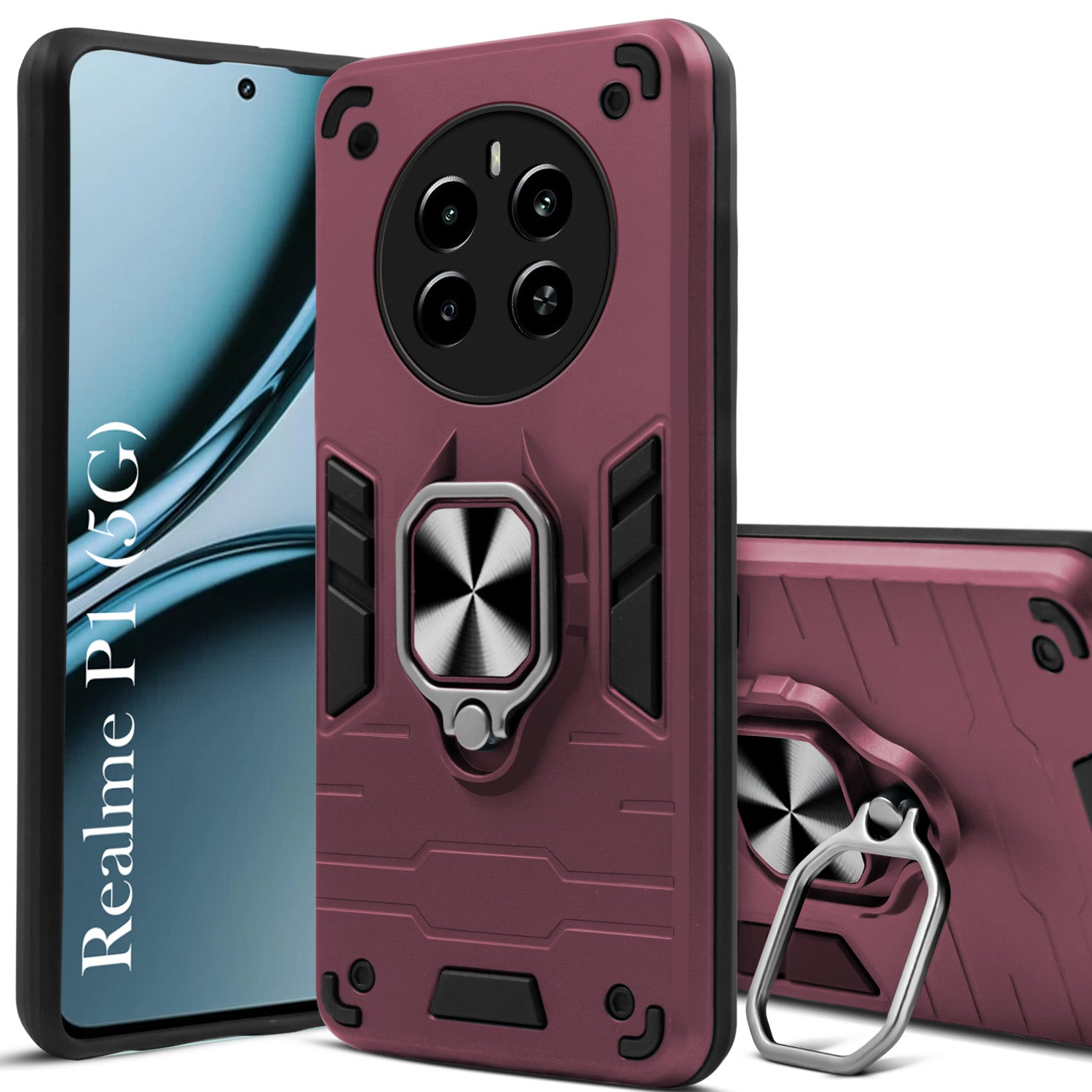 For Realme P1 5G Back Cover Case (Shockproof Polycarbonate Dual Layer Hybrid Armor)
