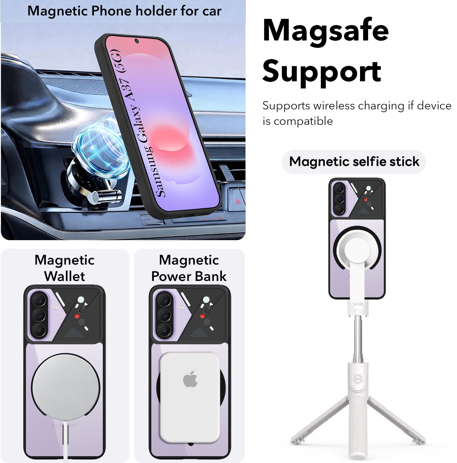 For Samsung Galaxy A37 5G Back Cover Case Lifetime Anti-Yellow Clear (Camera Protection | Side Grip | Wireless MagSafe Compatible)