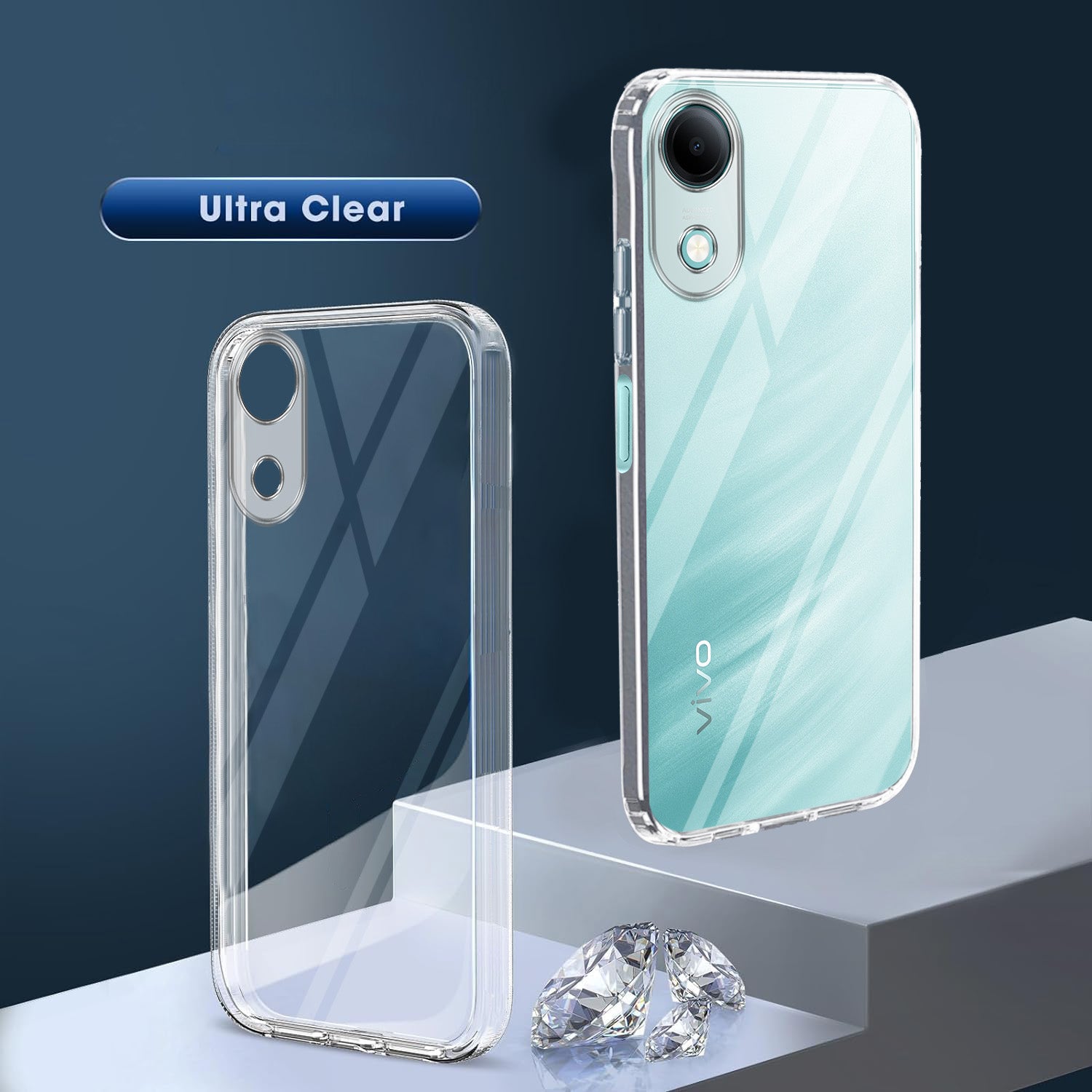 For Vivo T5e 4G Back Cover Case Silicone (Clear Shockproof Case with Camera Protection | Soft and Flexible | Transparent)