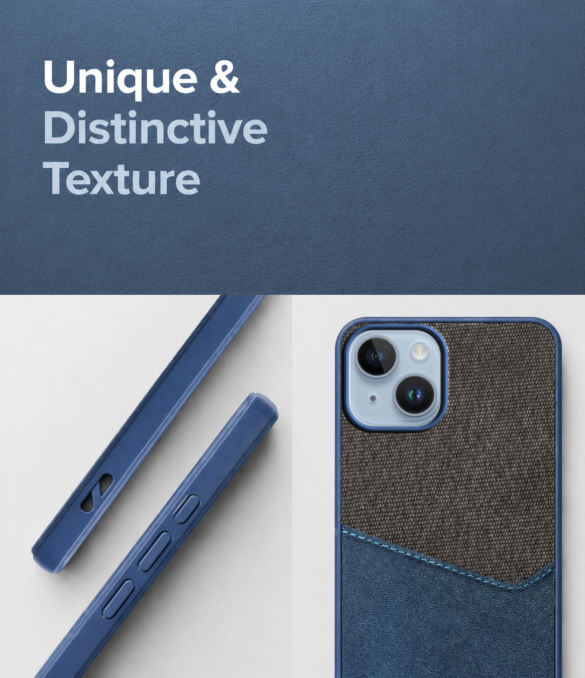 For iPhone 14 Back Cover Case (Dual PU Leather Stitch | Professional Minimalist | Soft and Flexible)