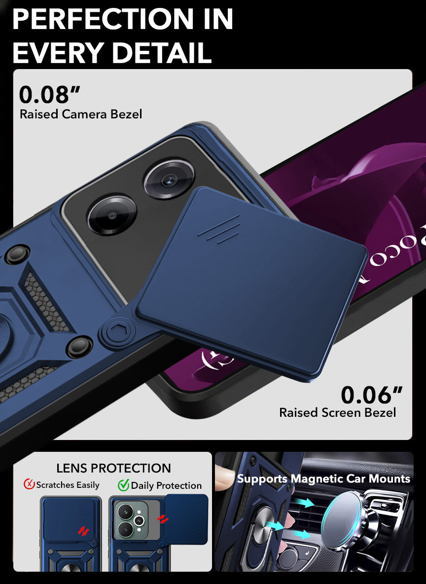 For Poco M7 Pro Back Cover Case (Hybrid Dual Armor Polycarbonate)