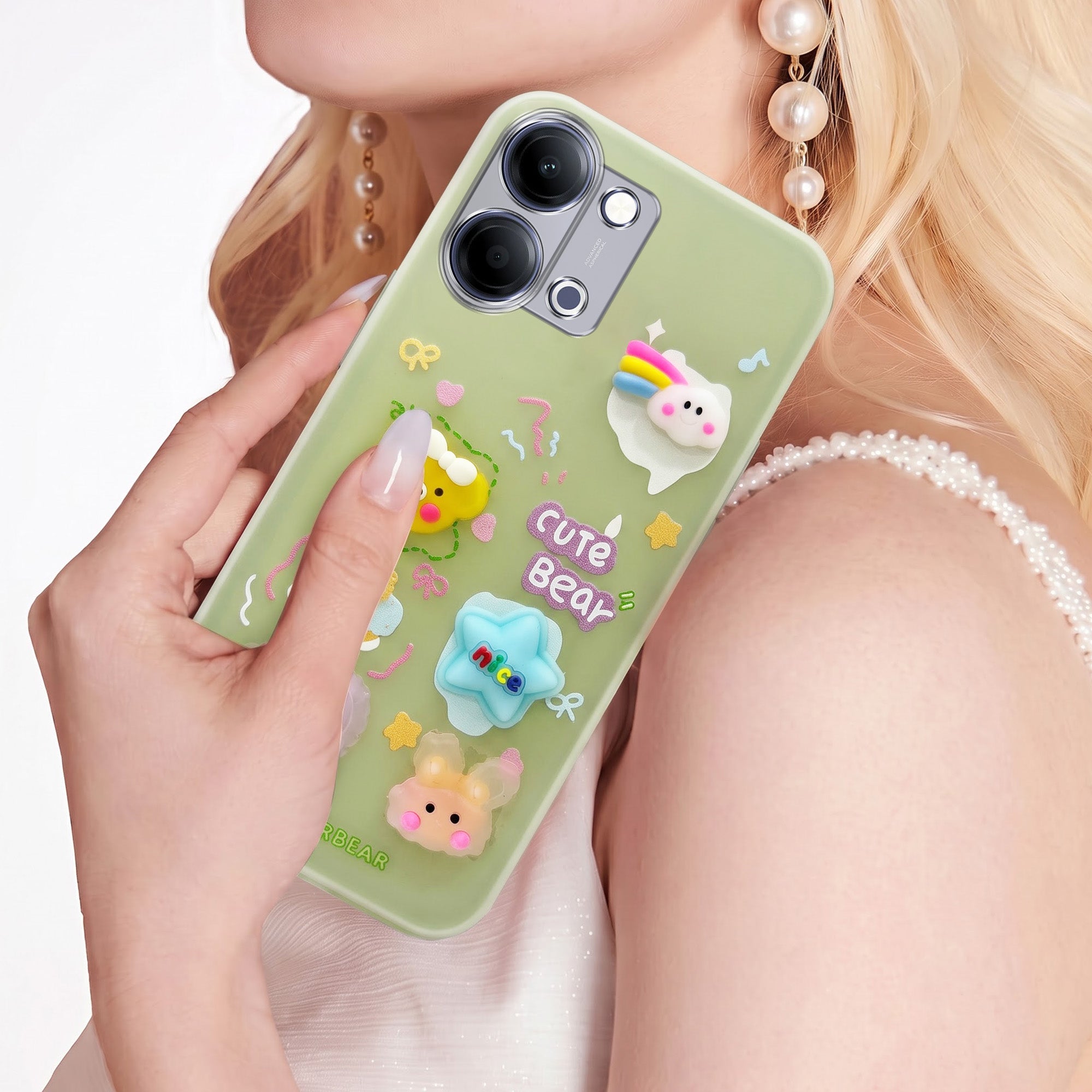 For Vivo iQOO Z11 Lite Back Cover Case (3D Cute Cartoons | Hard Back Side Soft | Matte Premium Finish | HD Printing)