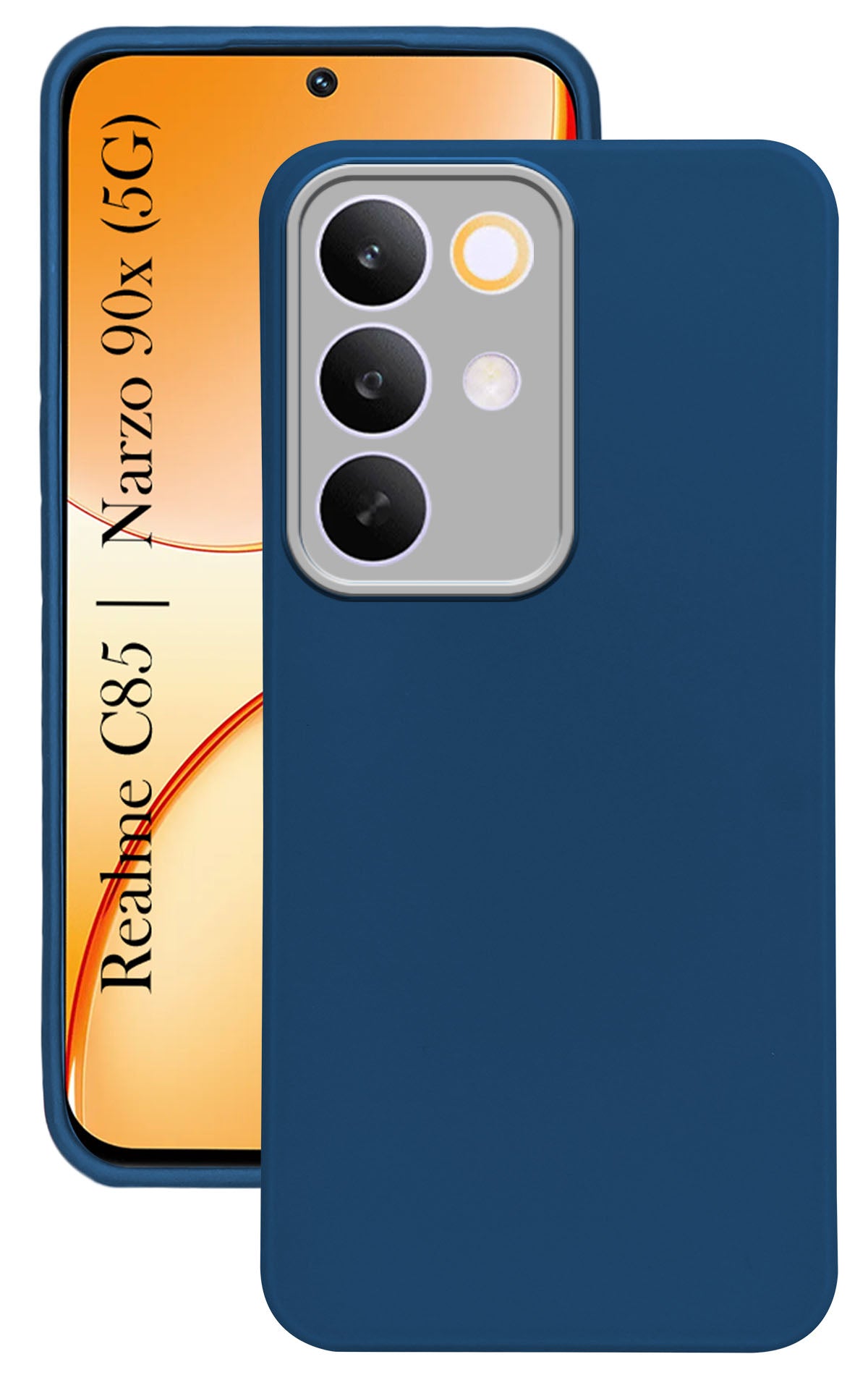 For Realme C85 5G | Realme Narzo 90x Back Cover Case Matte Silicone  (Dual Colour |Full Camera Protection | Sleek and Professional) "