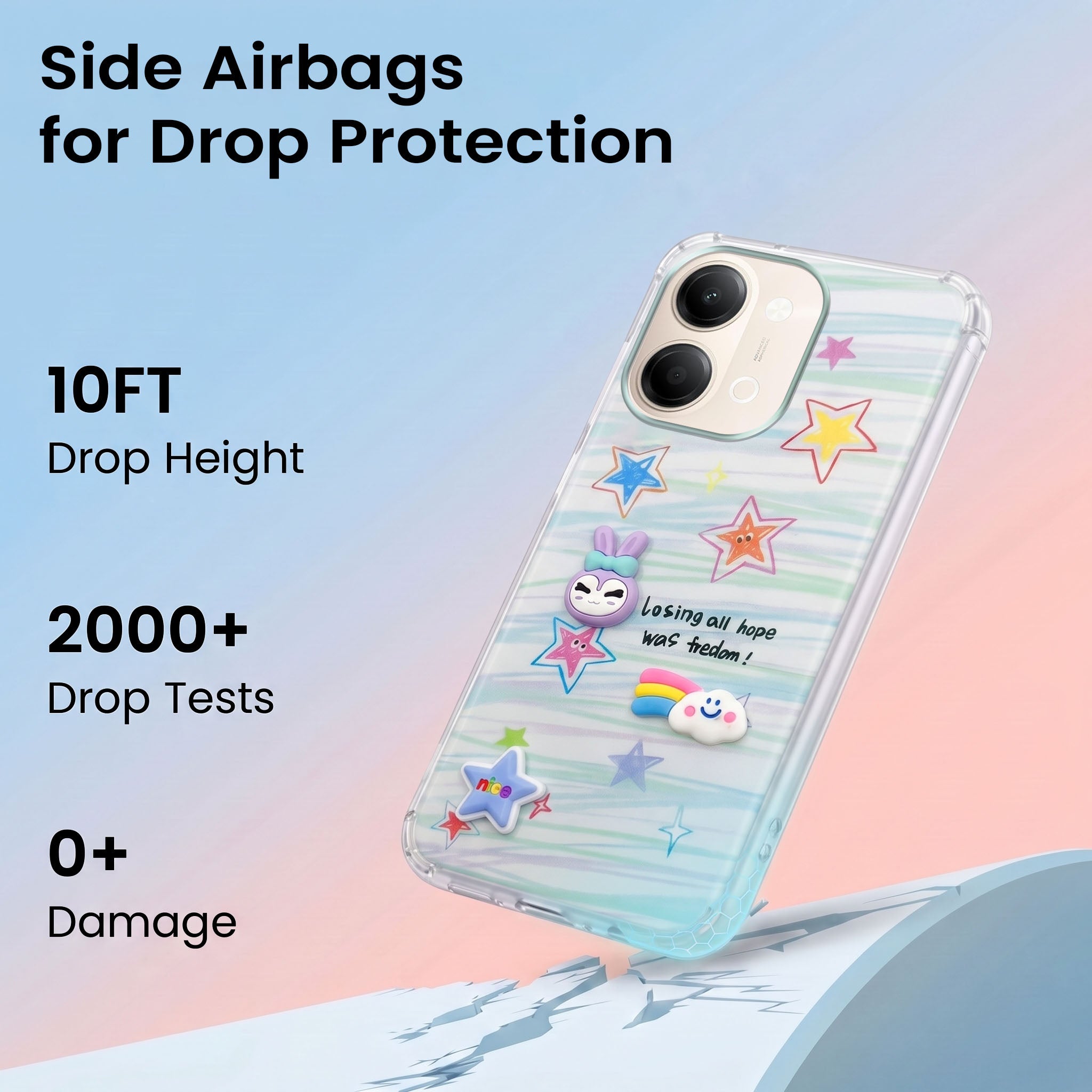 For Vivo Y05 4G Back Cover Case (3D Cute Cartoons | Hard Back Side Soft | Matte Premium Finish | HD Printing)