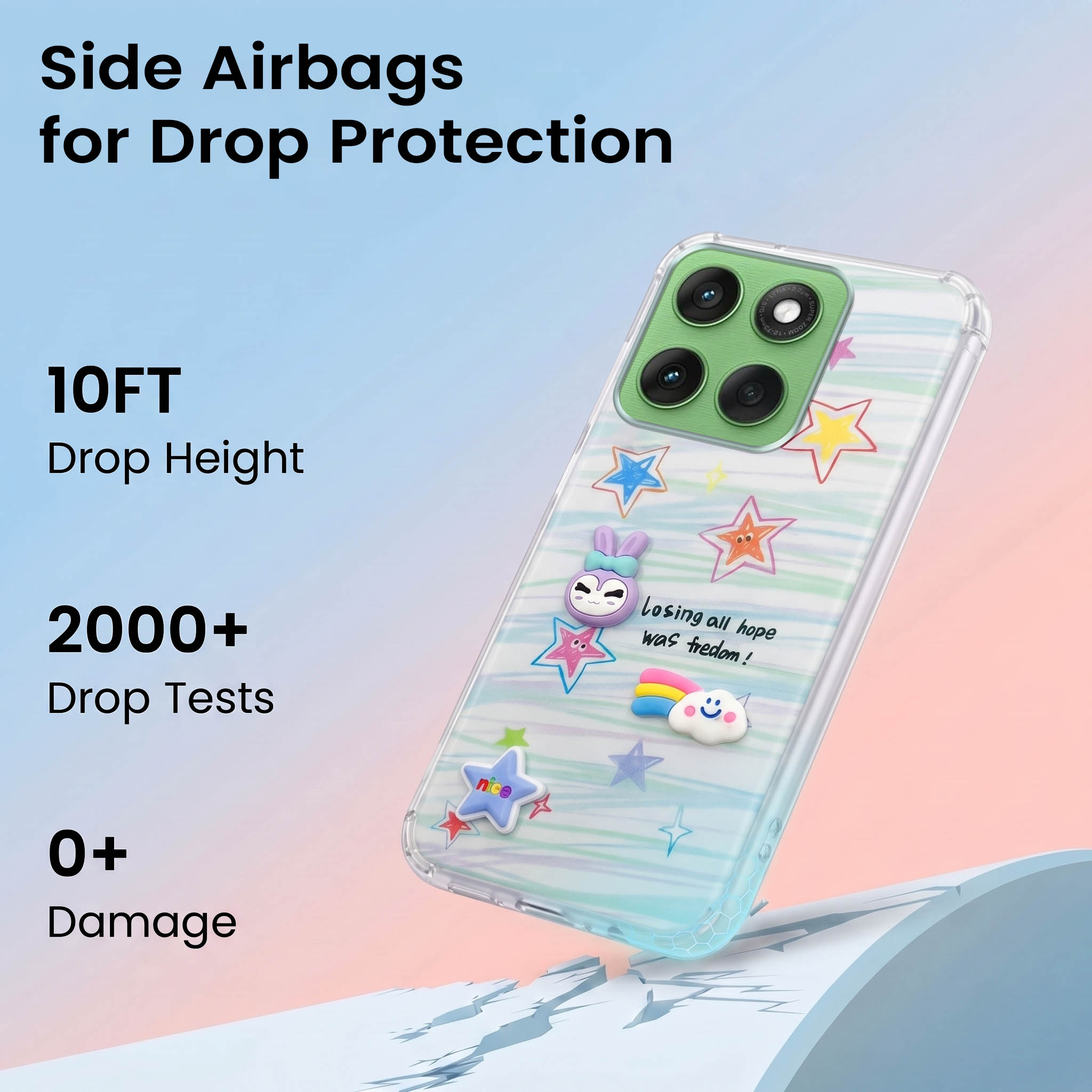 For Motorola Moto Edge 60 Back Cover Case (3D Cute Cartoons | Hard Back Side Soft | Matte Premium Finish | HD Printing)