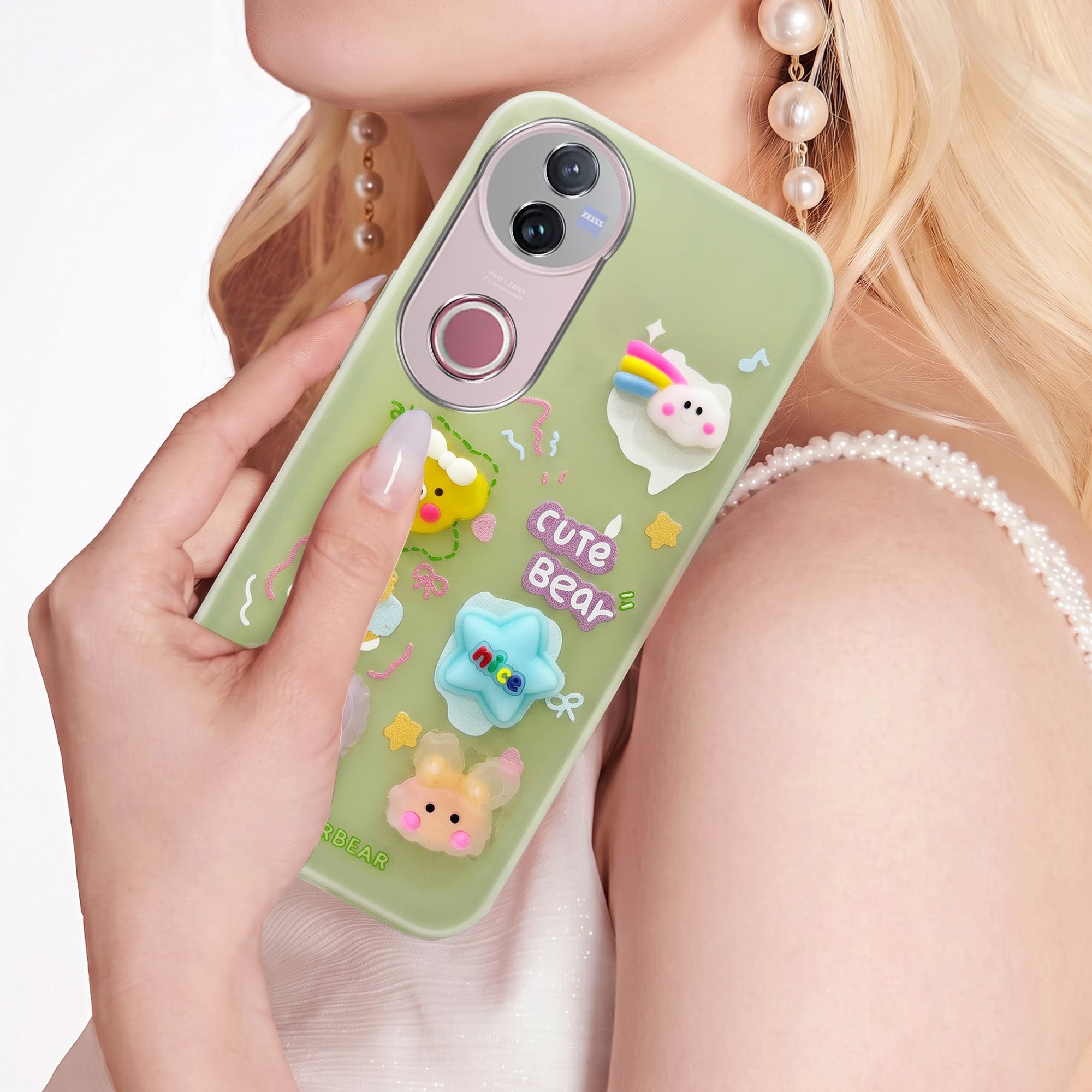 For Vivo V50 | Vivo V50e Back Cover Case (Cute 3D cartoon charms design | Slim Aesthetic Case for Girls | Camera Protection | Hard Unbreakable)