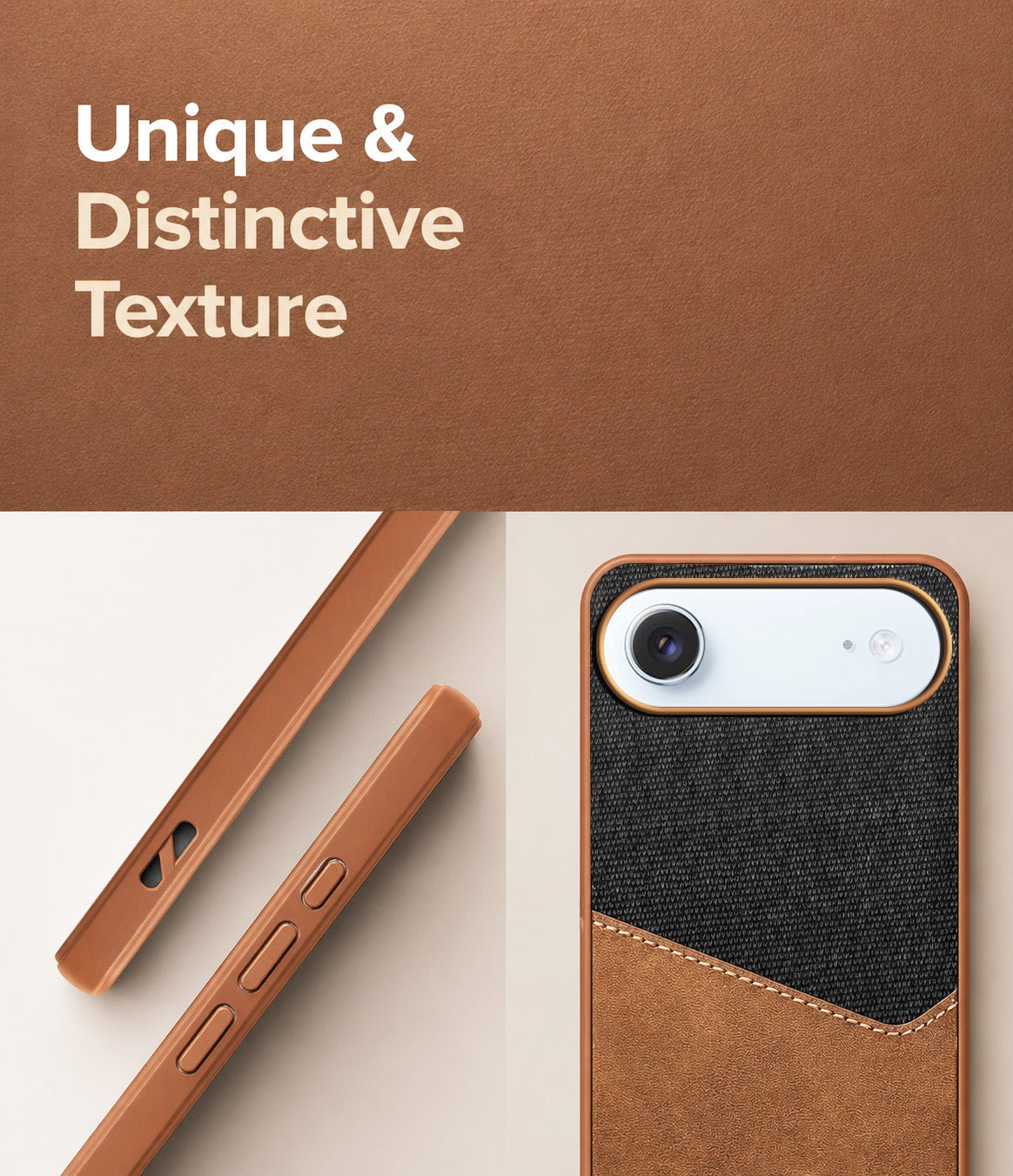 For Apple iPhone 17 Air Back Cover Case (Dual PU Leather Stitch | Professional Minimalist | Soft and Flexible)
