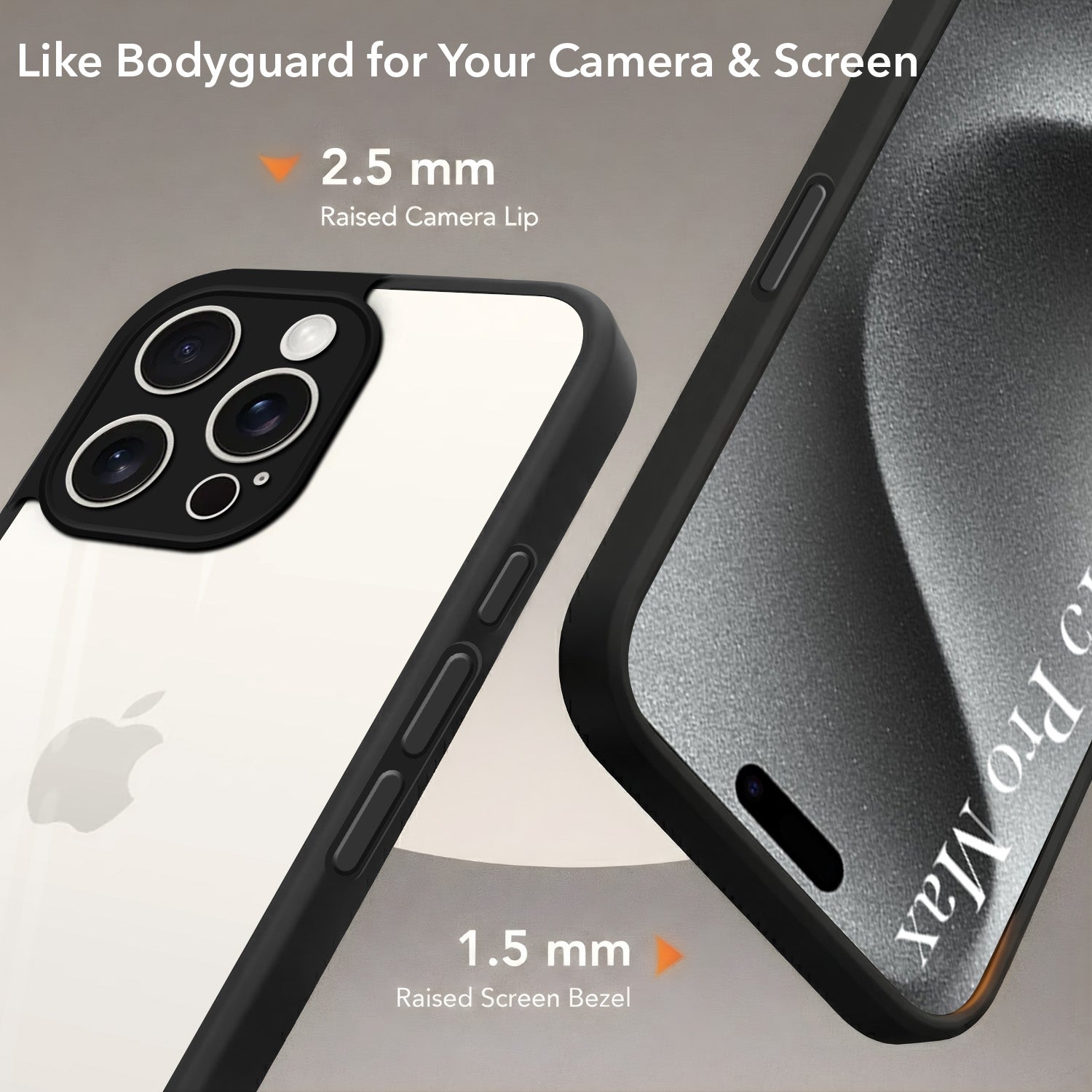 For Apple iPhone 15 Pro Max Back Cover Case (Built-in Stand | Lifetime Anti Yellow | Kickstand Shockproof | Camera Protection | MagSafe Compatible)