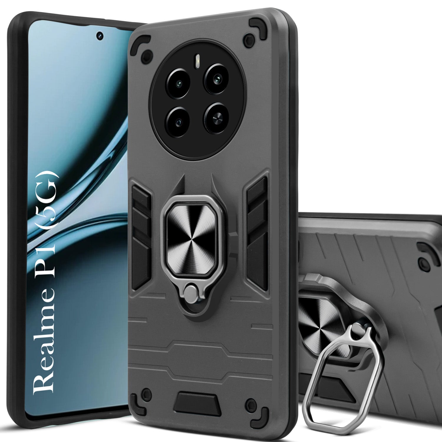 For Realme P1 5G Back Cover Case (Shockproof Polycarbonate Dual Layer Hybrid Armor)