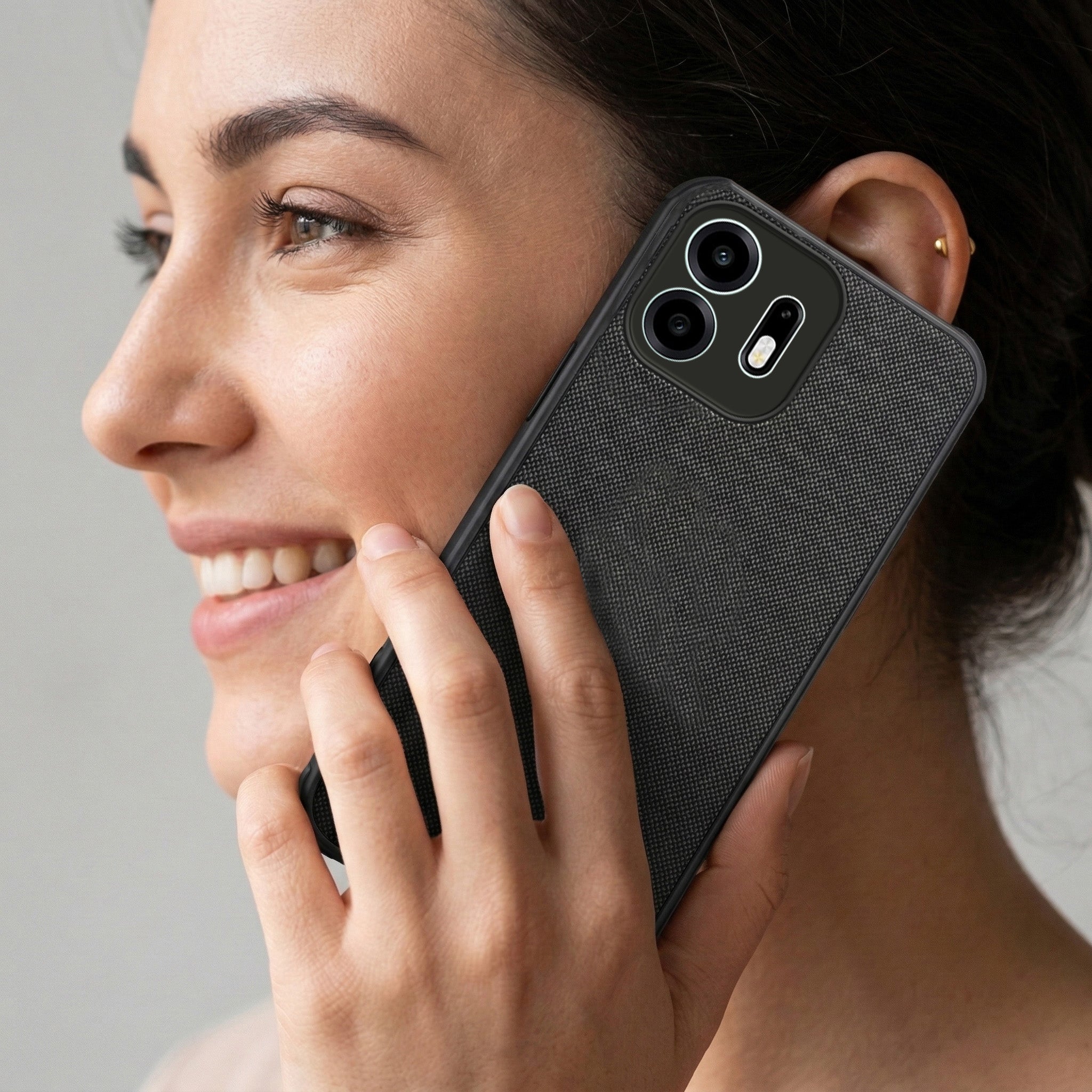 For OnePlus N6 Combo (Textured Grip Design | Micro-Fiber Cloth Inside | Oleophobic Coating Screen Glass)