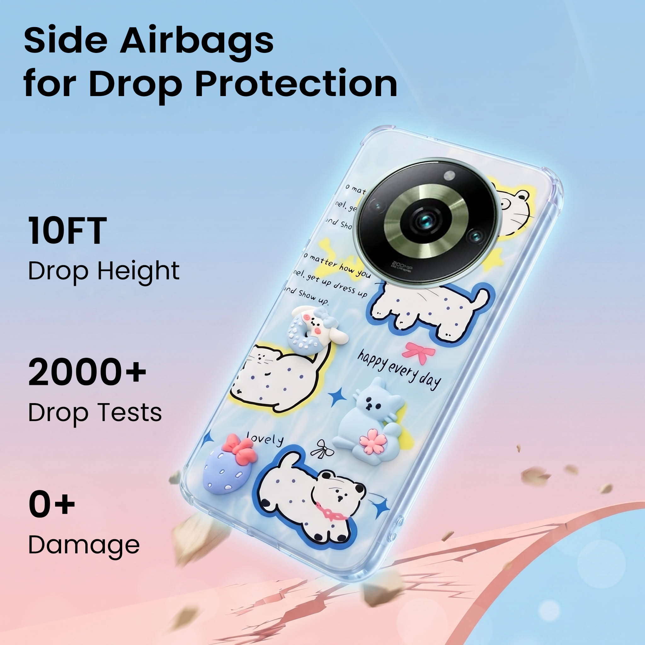For Realme 11 Pro 5G | Realme 11 Pro Plus 5G Back Cover Case (3D Cute Cartoons | Hard Back Side Soft | Matte Premium Finish | HD Printing)