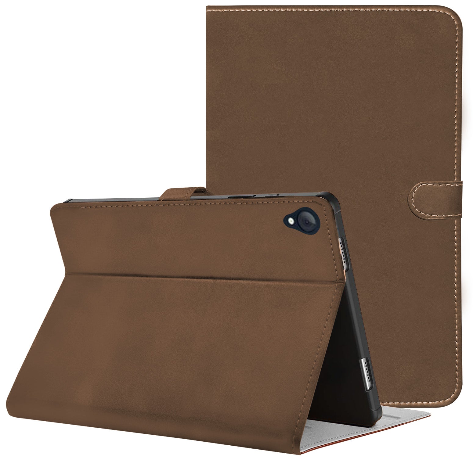For Flip Cover Folio Case Lenovo Tab K10 10 Inch TB-X6C6F / X6C6X (PU Matte Leather | Multi-Angle Smart Stand | Card Storage Slots | Silicone Back Pouch)